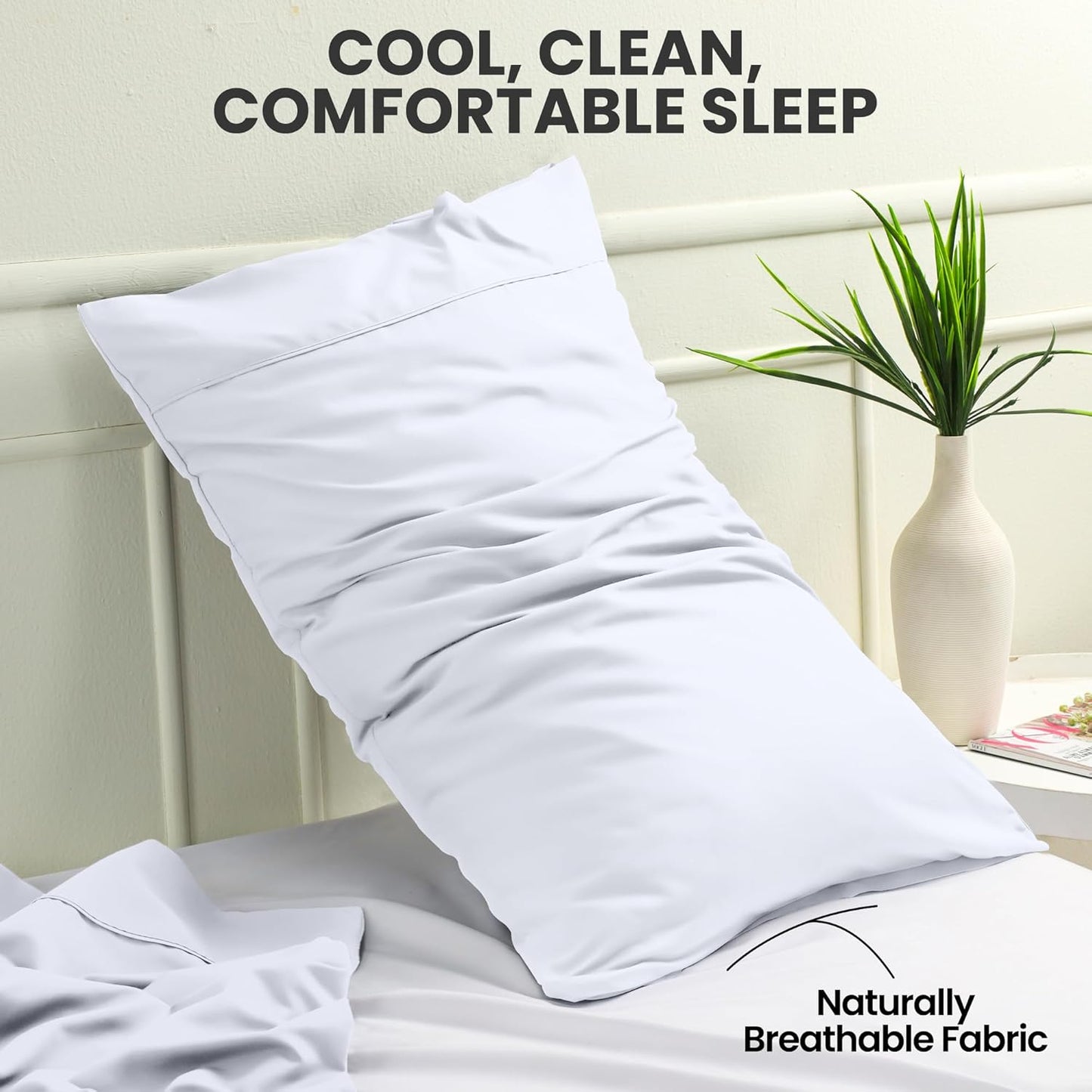 Pillow Covers by Utopia Bedding - Queen Size 2-Pack – Soft Brushed Microfiber – Perfect for Hospitals, Hotels, Guest Rooms – Oeko-TEX Certified, 20x30 Inches (White)