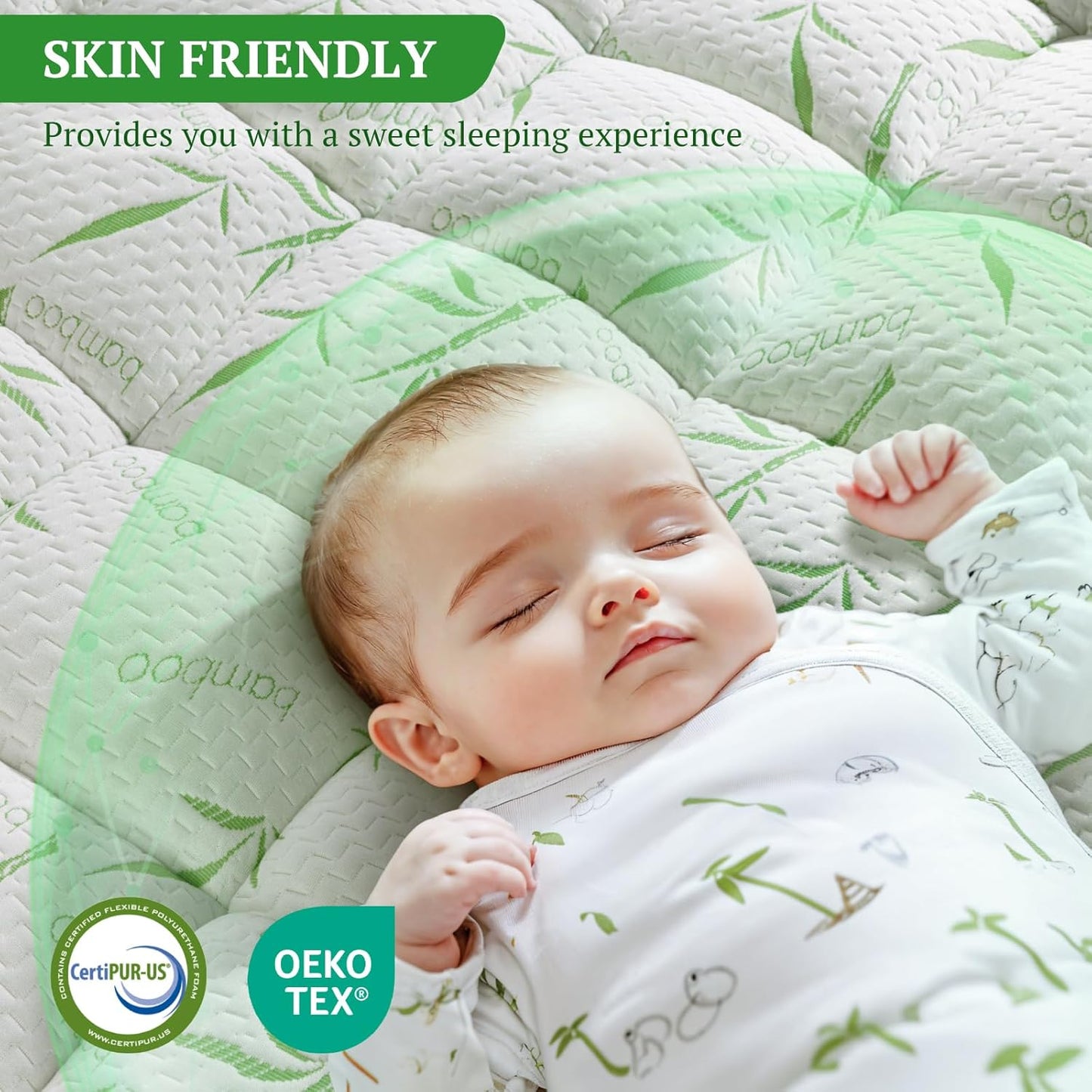 Mattress Topper Super Queen Size,Viscose Made from Bamboo Pillow Top Mattress Topper,1200 GSM Cooling Mattress Pad,2In Extra Thick Pillow Top for Back Pain with 8"-18" Deep Pocket(60"x75")