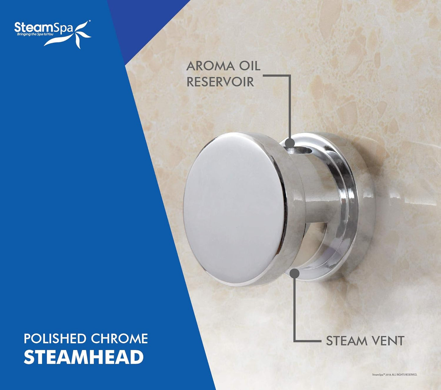 STEAMSPA 12kW Steam Sauna Generator Sentry Series 240V Steam Generator with Touch Screen, Steamhead, Built-in Steam Shower Auto Drain, ACU Quickstart Steam Bath Generator (Chrome)