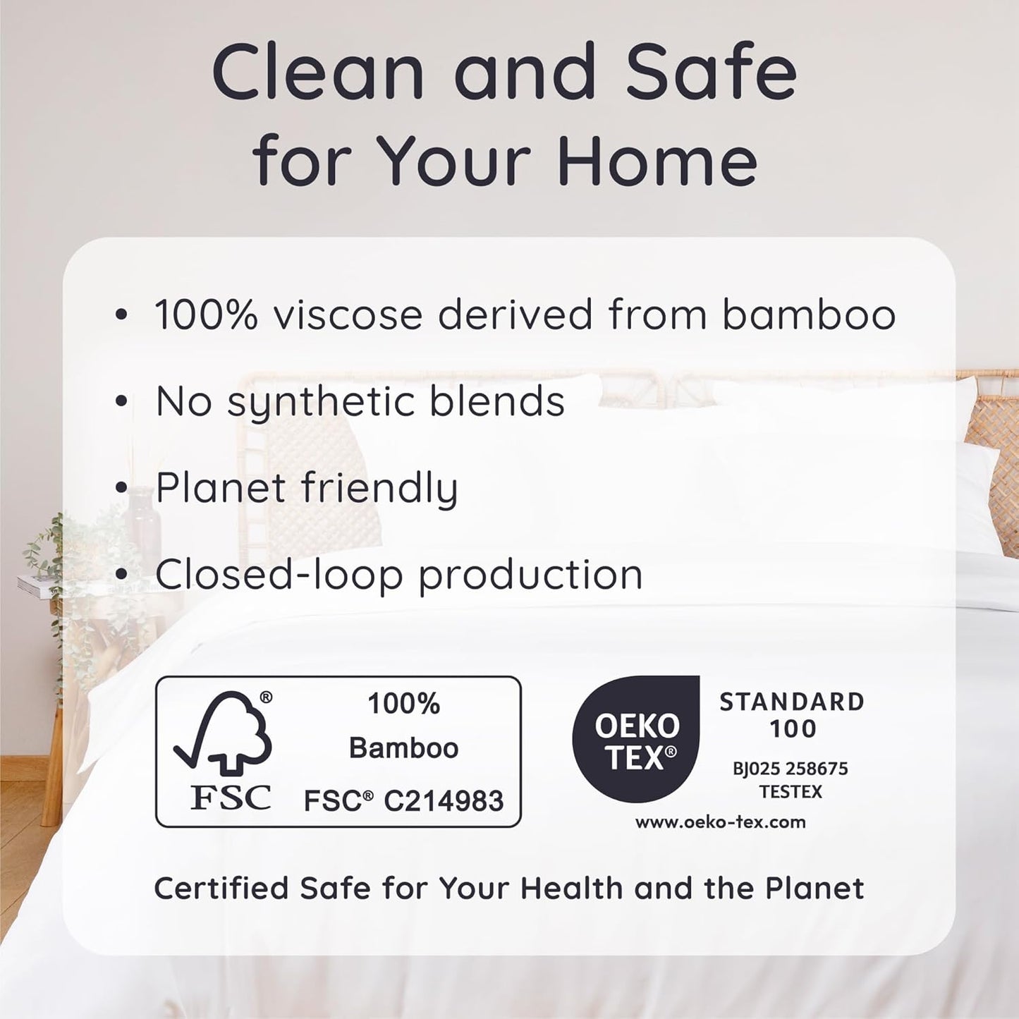 Bambaw 100% Viscose Derived from Bamboo Sheets Queen Size– 6pcs Queen Sheet Set Cooling Sheets, Breathable Bed Sheets, Fits Up to 16'' with Elastic Corner Straps, Super Soft Sheets Queen Size (White)