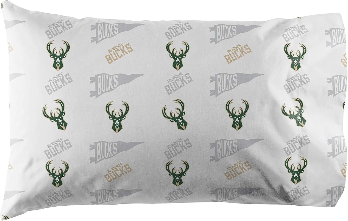 NORTHWEST Officially Licensed Milwaukee Bucks NBA Queen Size Sheet Set – Soft Team Logo Bedding for Dorms, Bedrooms, Fan Caves & Game Day Style