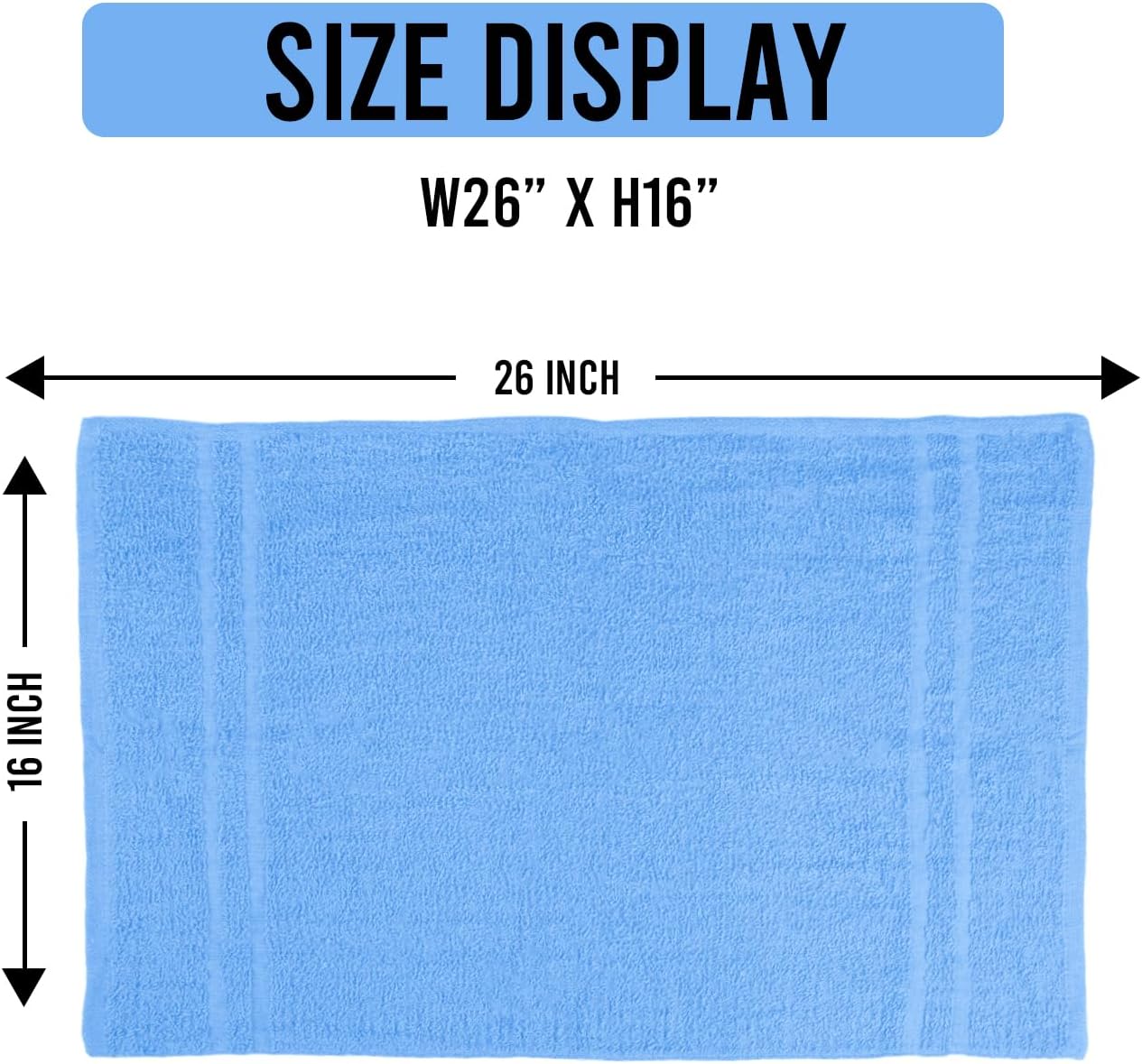 100% Cotton Salon Towel Set of 24|400 GSM|Soft Hand Towel|Bulk Hand |Cotton Salon Towels|Ideal for Spa Gym Bathroom Hotel|Absorbent||Not Bleach Proof|Quick Dry|Hand Towel 16 x 27 in|Blue