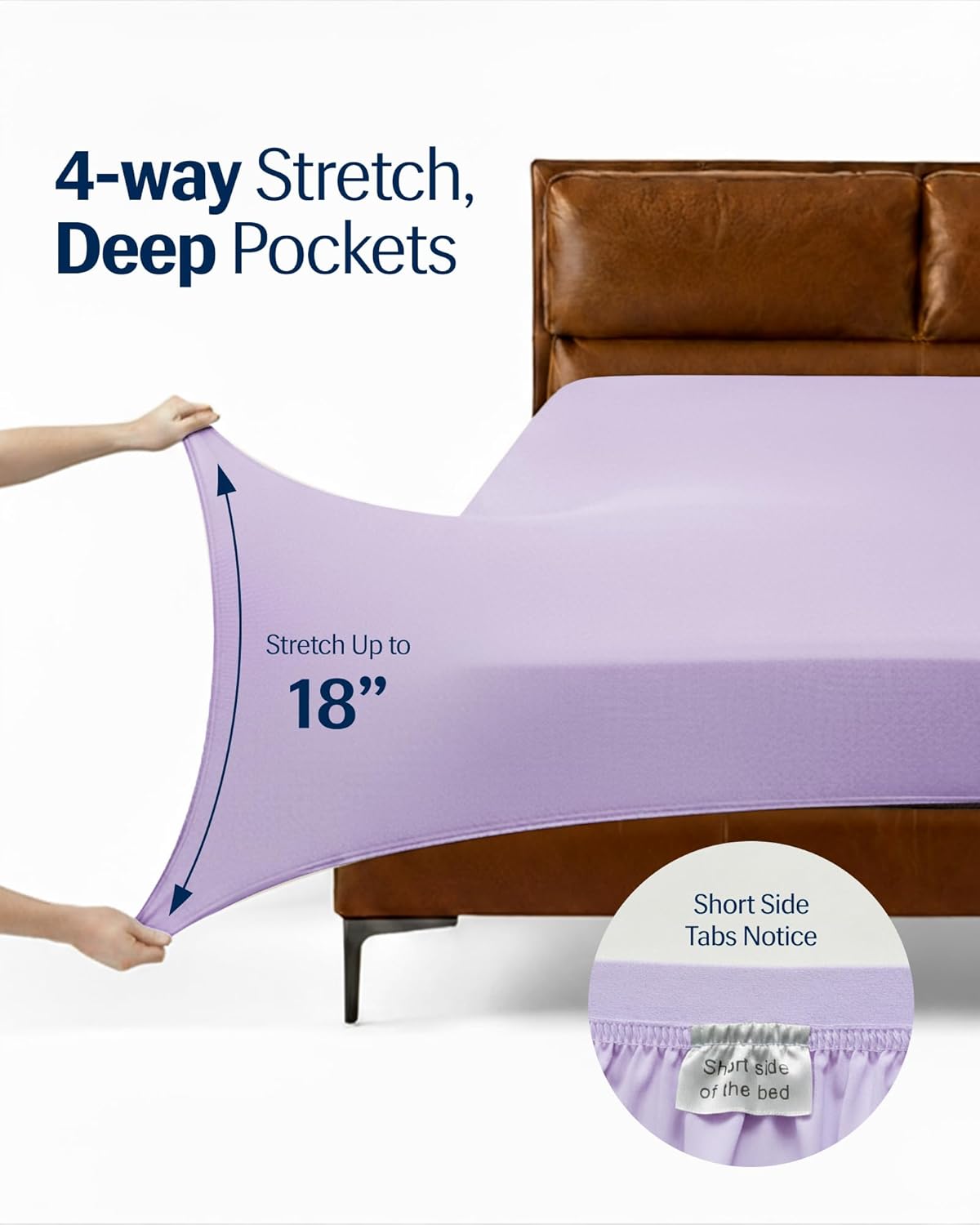 REST® Evercool®+ Starter Sheet Set, Full Size Lavender, Breathable Bed Sheet for Hot Sleeper and Night Sweats, with Pillowcases, Ionic+ Self-Cleaning Silver Yarn for Sensitive Skin, 3PCS No Flat Sheet