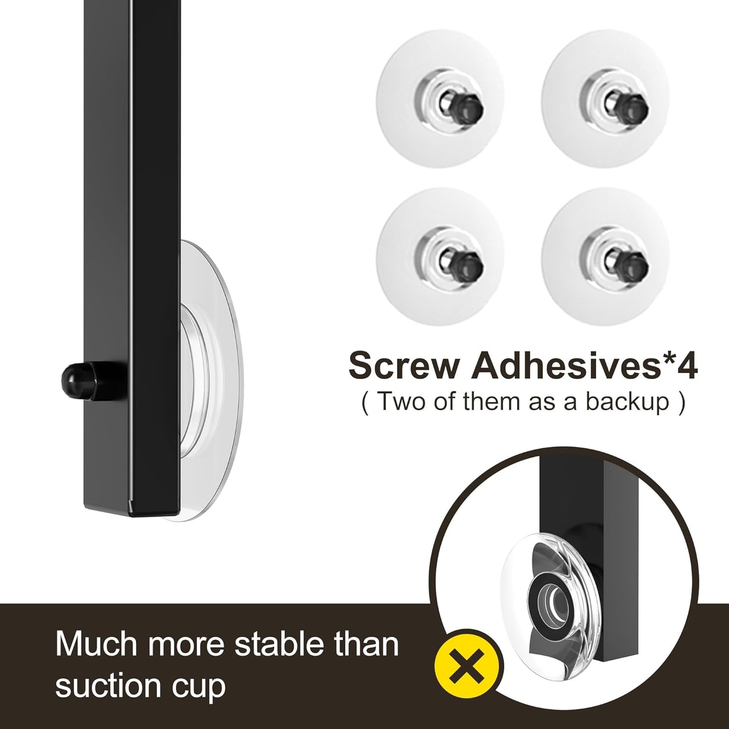 Orimade Adjustable Anti-slip Shower Caddy over Head, Rustproof Bathroom Hanging Organizer with 2 Hooks for Razor, No Drilling Shower Shelves Storage Rack 3 Tier, Black