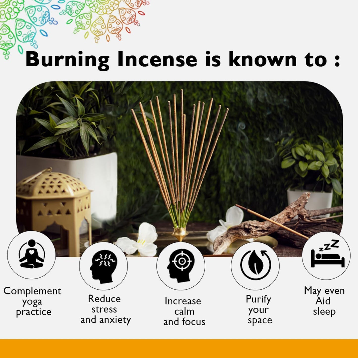 Simply Vedic Sandalwood Incense Sticks 250g (Approx. 135 Handmade Sticks) with Free Holder | 45 Min Burn | Natural Charcoal-Free Agarbatti for Meditation, Yoga, Aromatherapy, Relaxation