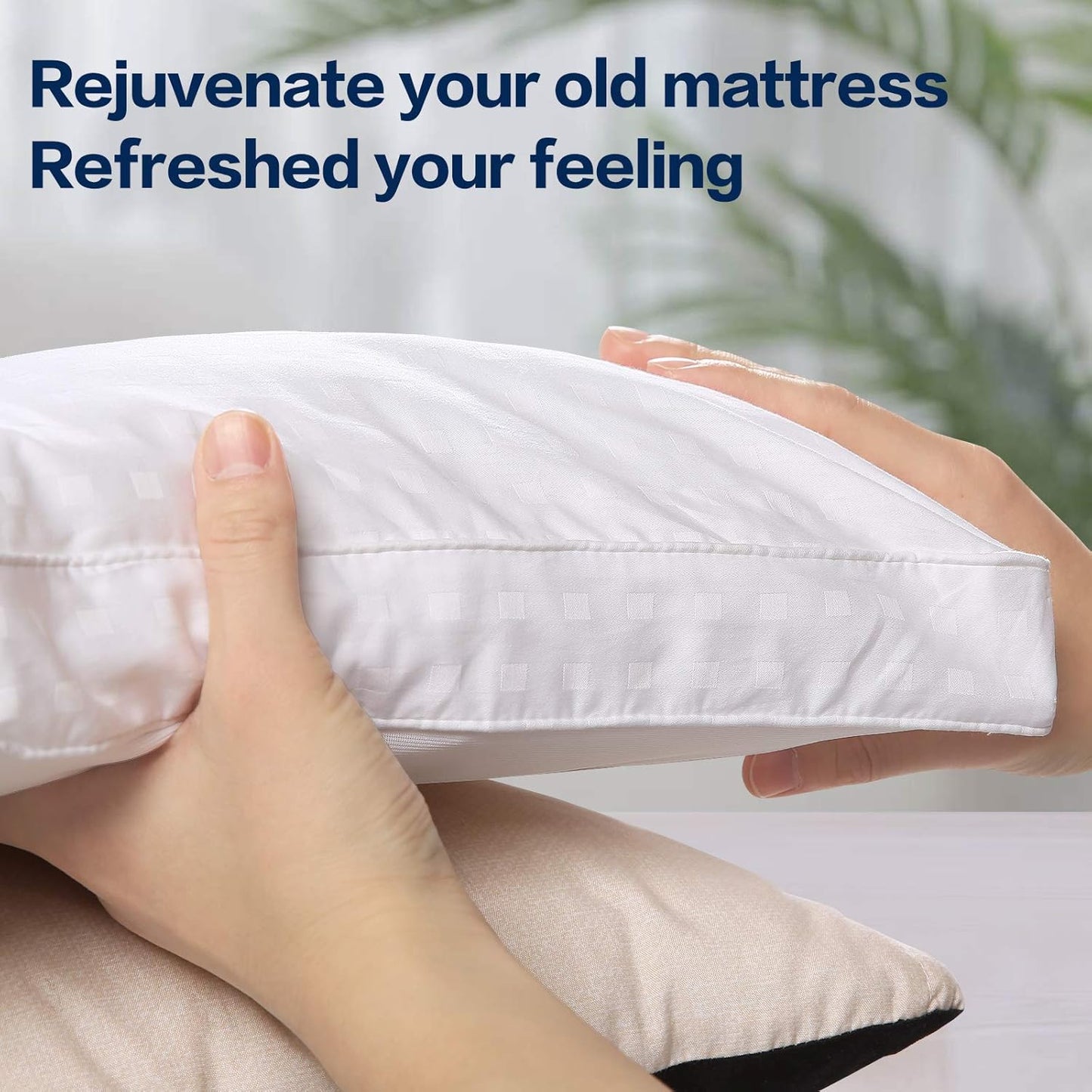 COHOME Full Size Mattress Topper Extra Thick Cooling Mattress Pad 400TC Cotton Top Plush Down Alternative Fill Pillow Top Mattress Cover with 8-21 Inch Deep Pocket (54x75 Inches, White-Classic)