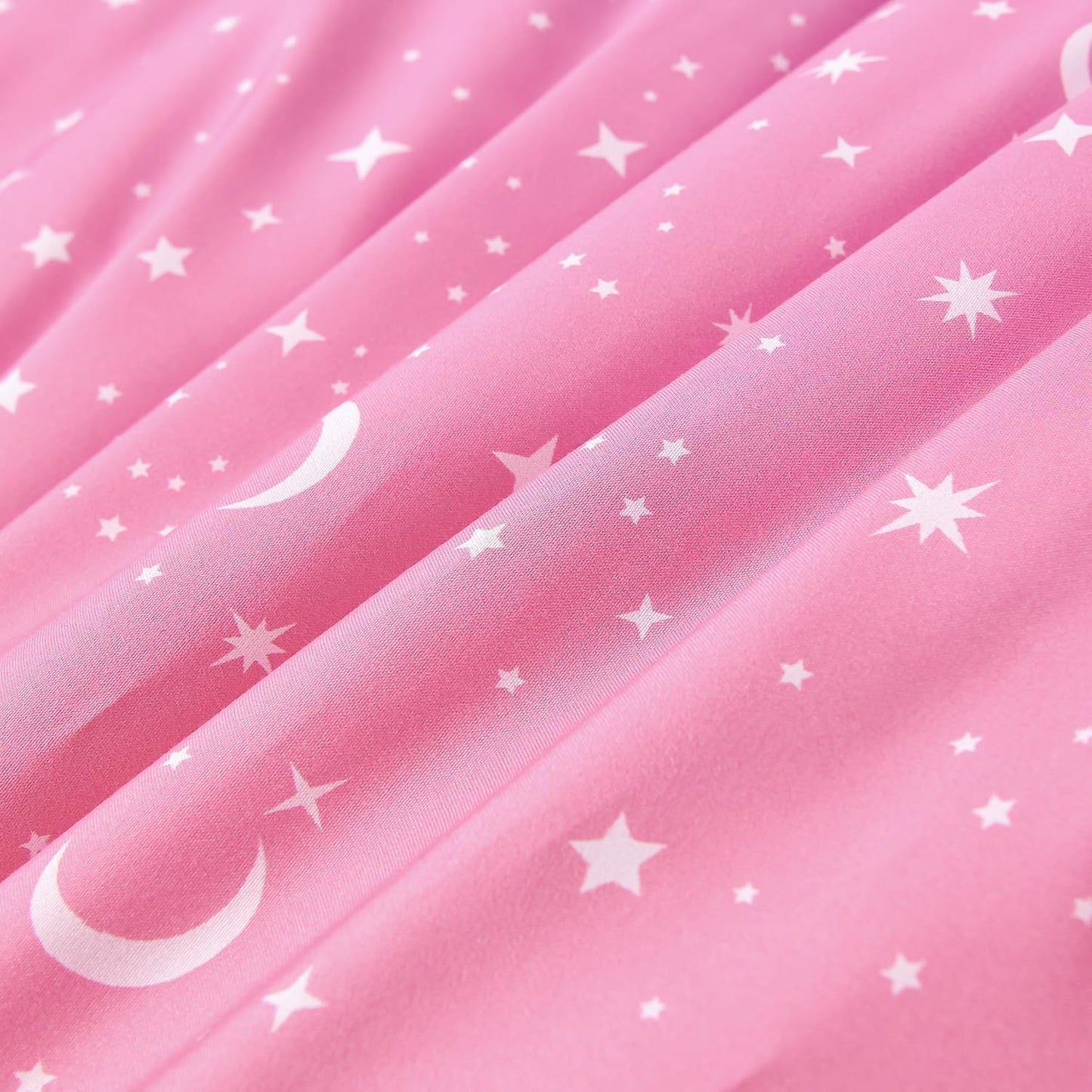 URBONUR 6 Pcs Gradient Glitter Comforter Set for Girls Full Size Colorful Rainbow Bedding Soft Lightweight Microfiber All Season Kids Bed Sets (Pink Blue)