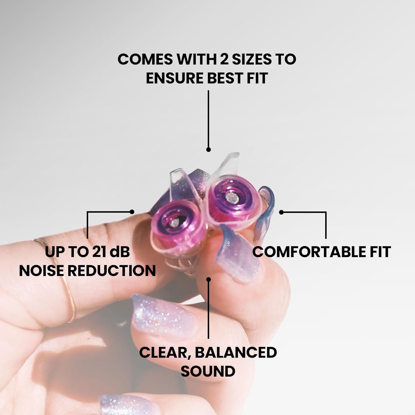 Eargasm High Fidelity Earplugs with Pink Filters - Reusable Noise Reduction Hearing Protection Ear-Plugs with Carrying Case for Concerts, Festivals, Raves, Musicians, Live Music, Sporting Events