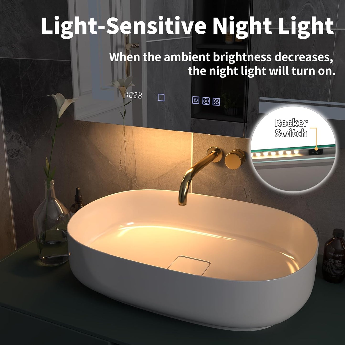 36"x32"Lighted Medicine Cabinet with Mirror,Recessed or Surface Mount LED Medicine Cabinet, Front&Backlit, Clock Temp Display, Anti-Fog, Stepless Dimming, 3-Color Temperatures, Adjustable Shelves