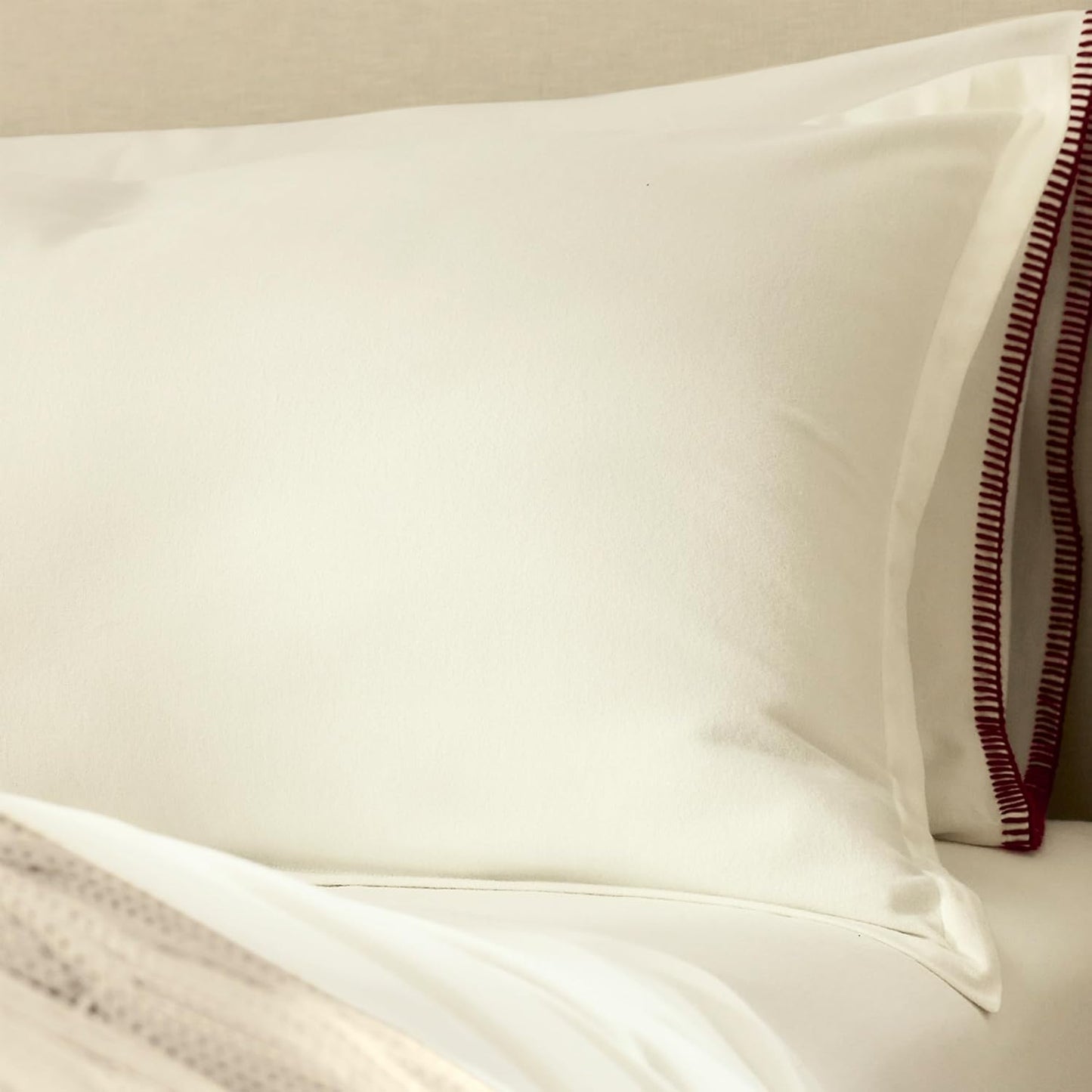 BOLL & BRANCH Flannel Duvet Set - Full/Queen, Cream - Luxury 100% Organic Cotton - 1 Duvet Cover, 2 Shams - Velvety Soft, Warm & Breathable Weave