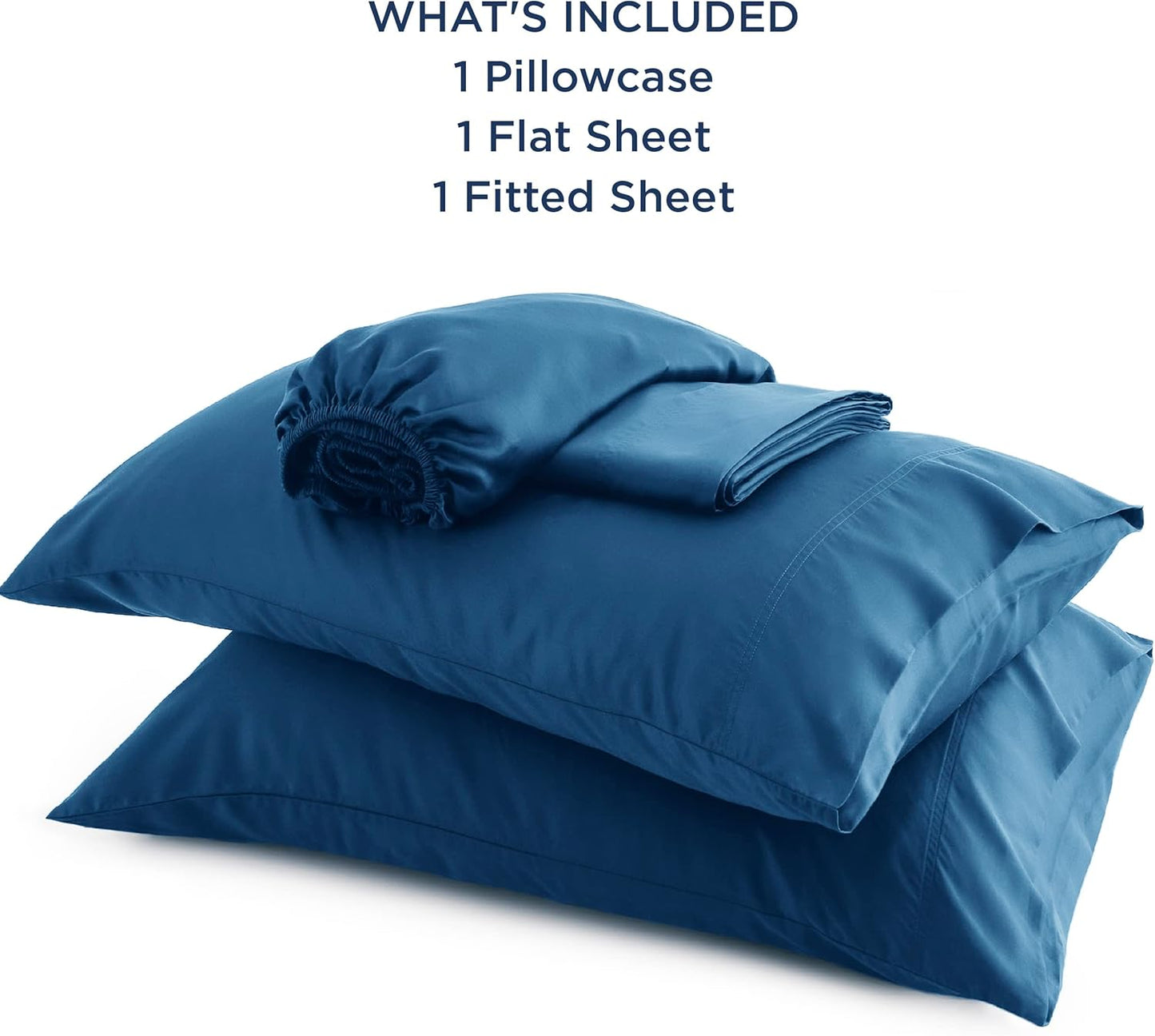 Bedsure Cooling Sheets Twin, Rayon Derived from Bamboo, Breathable & Soft Twin Sheets Set, Deep Pocket Up to 16 Inches, Hotel Luxury Silky Bedding for Hot Sleepers, Peacock Blue