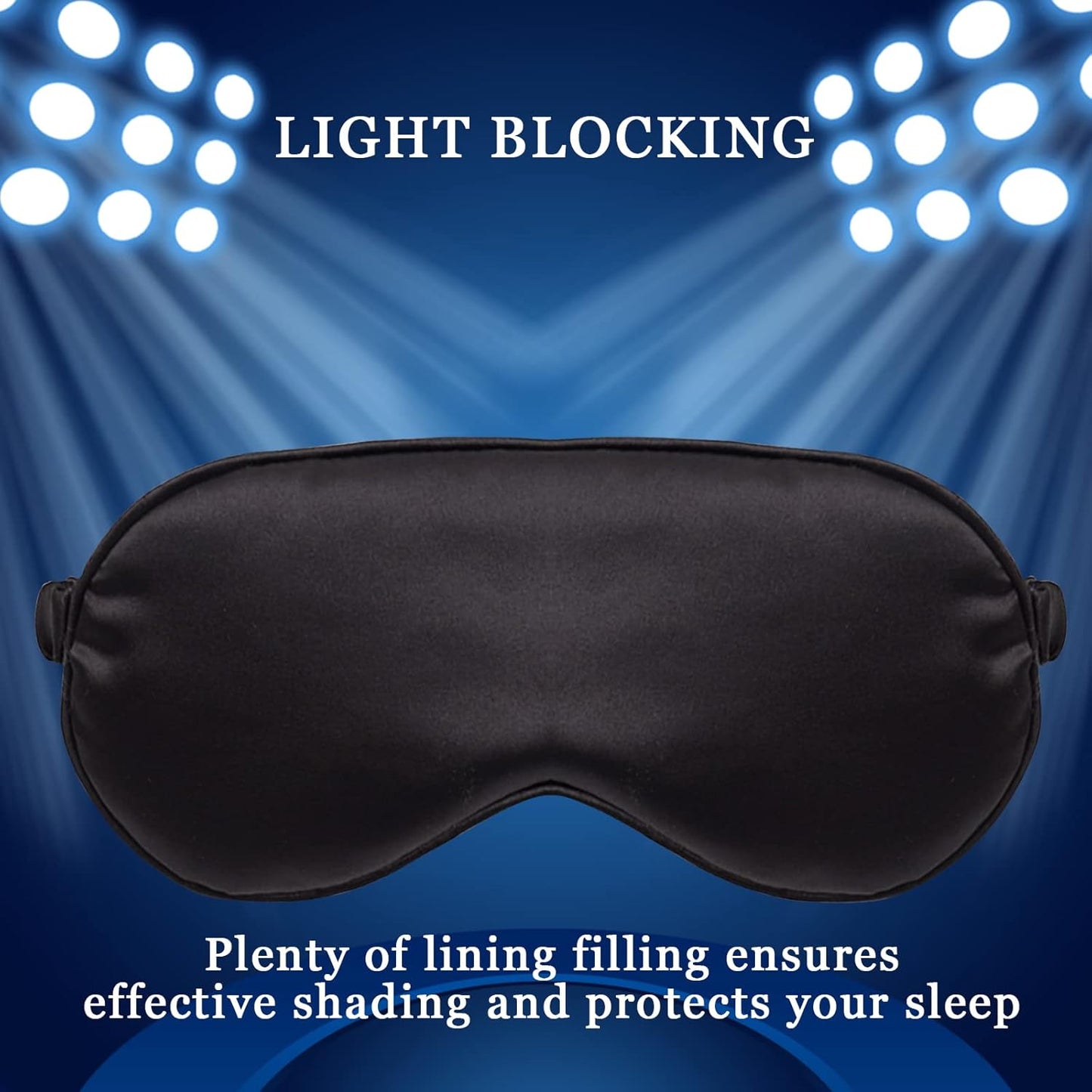 Sleep Masks 4 Pack Silky Eye Cover Soft Satin Blindfold Elastic Strap Night Eye Shade for Women Men