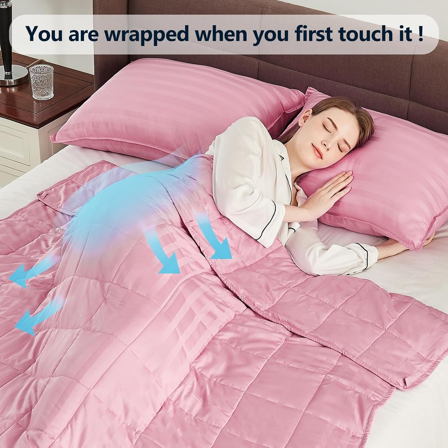 Weighted Blanket Queen Size (60"x80" 12lbs),Ultra Soft and Cozy Cooling Weighted Blanket Queen Size for Adult,Heavy Blanket with Machine Washable Soft Blanket, Pink