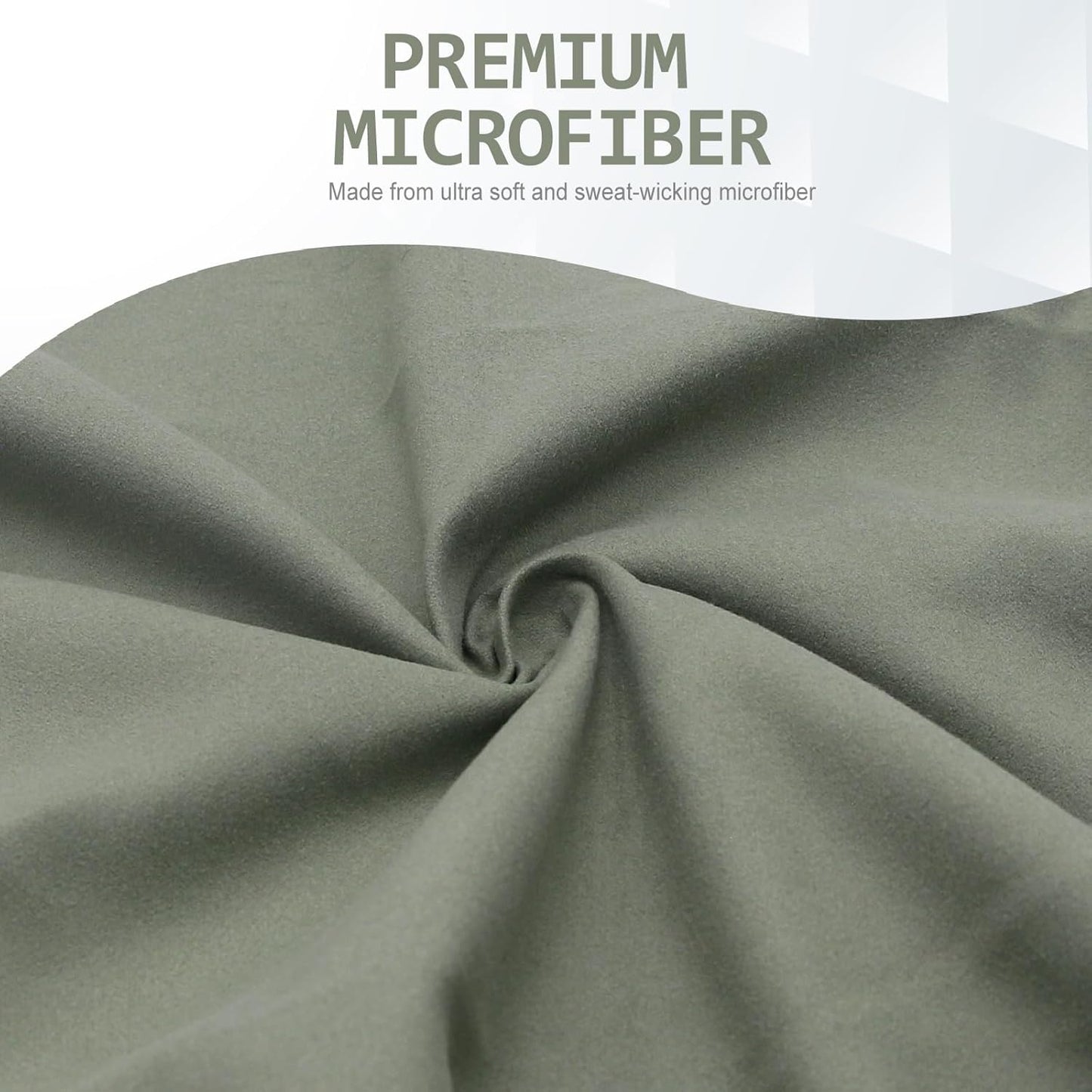 Eunzel Quick Dry Camping Towel, Microfiber Travel Towel Super Absorbent Fast Drying Towel for Camping, Beach, Gym, Backpacking, Yoga & Swimming(40" x 72", Army Green)