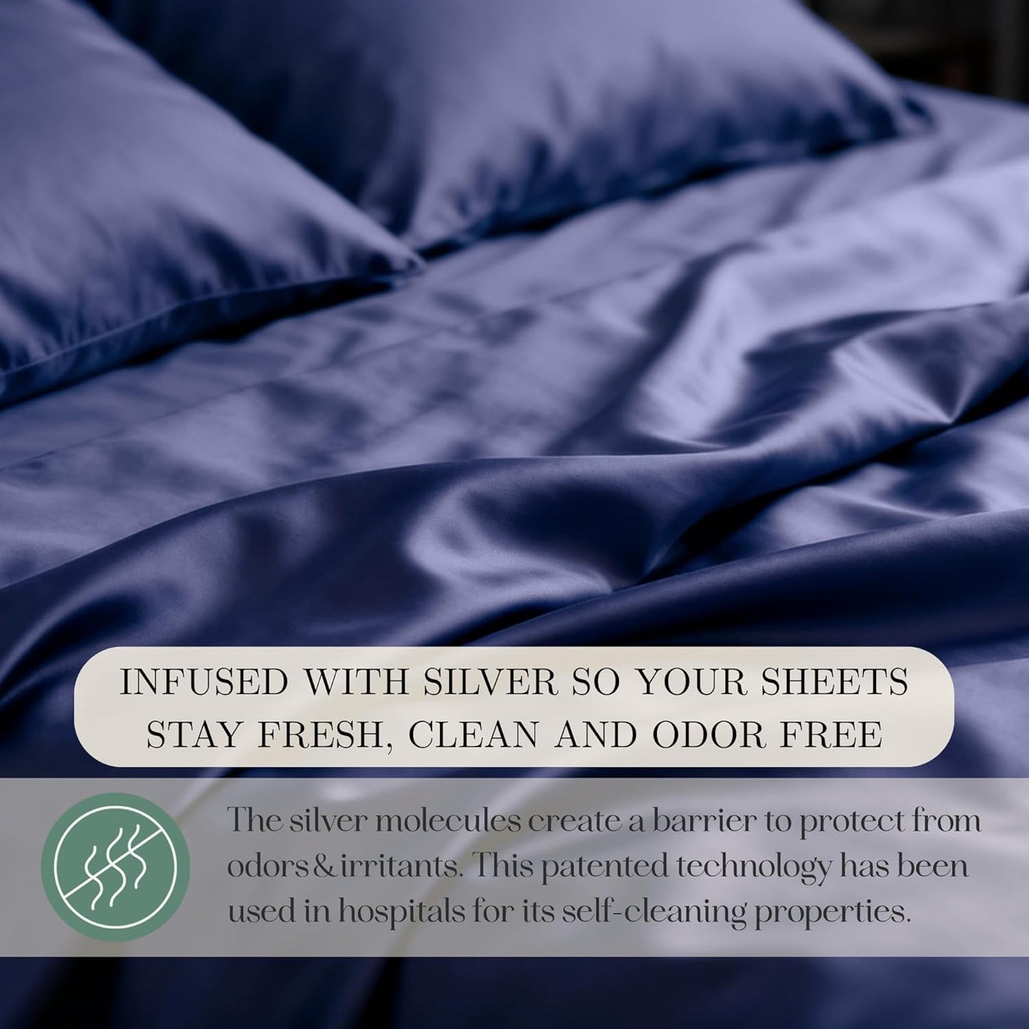 CASILVA Eucalyptus Sheets - Infused with Silver for Anti-Odor, Softer Than Silk Fibers, More Cooling Than Cotton - Perfect for Hot Sleepers & Sensitive Skin - 100% Tencel Lyocell - King Sheet Set