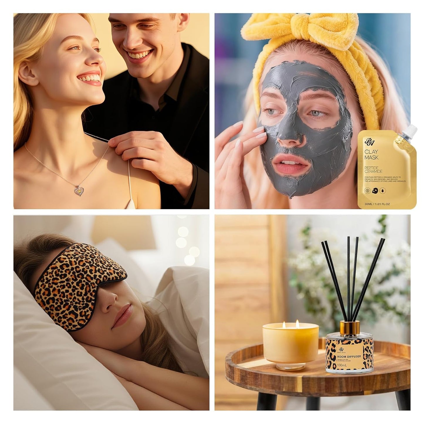 35 Pcs Christmas Gifts For Women, Honey & Almond Bath & Body Gift Basket, Face Skin Care Kit, Home Spa Gift Set, Self-Care Kit, Necklace, Bath Bomb, Birthday, Valentines, Mother Day, Anniversary