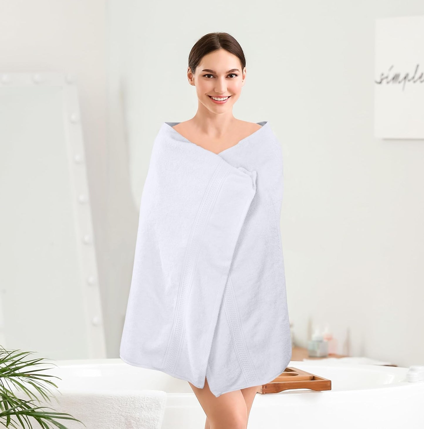 Utopia Towels 4 Pack Premium Bath Towels Set, 27 by 54 Inches, 100% Ring Spun Cotton 600GSM, Lightweight and Highly Absorbent Quick Drying Towels, Perfect for Daily Use, White