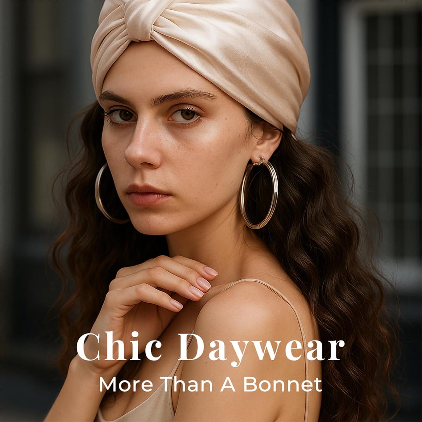 100% Mulberry Silk Bonnet, Double-Layered Hair Bonnet for Sleeping Women, Pure Silk Turban, Night Sleep Hair Wrap