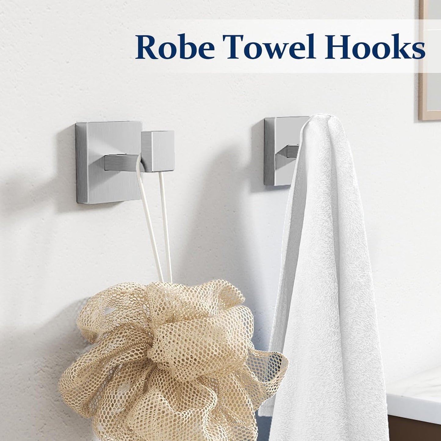 20-Piece Stainless Steel Bathroom Hardware Set - Complete Wall Mounted Solution with Towel Bar, Toilet Paper Holder with Shelf, Towel Ring & Towel Hooks