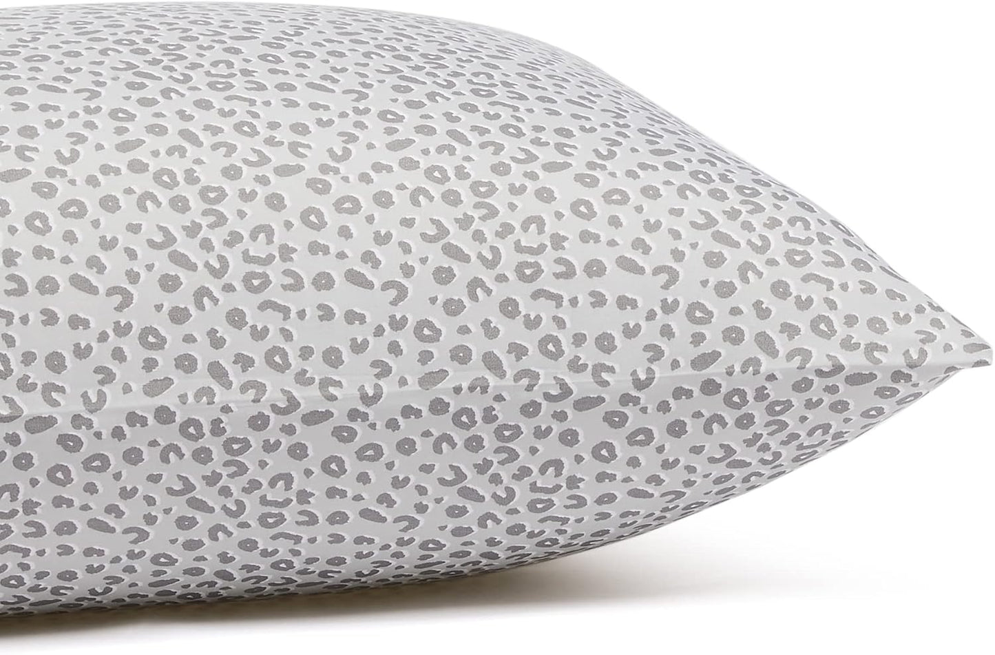 Amazon Basics Lightweight Super Soft Easy Care Microfiber 4 Piece Bed Sheet Set With 14-inch Deep Pockets - Full, Gray Cheetah,Printed