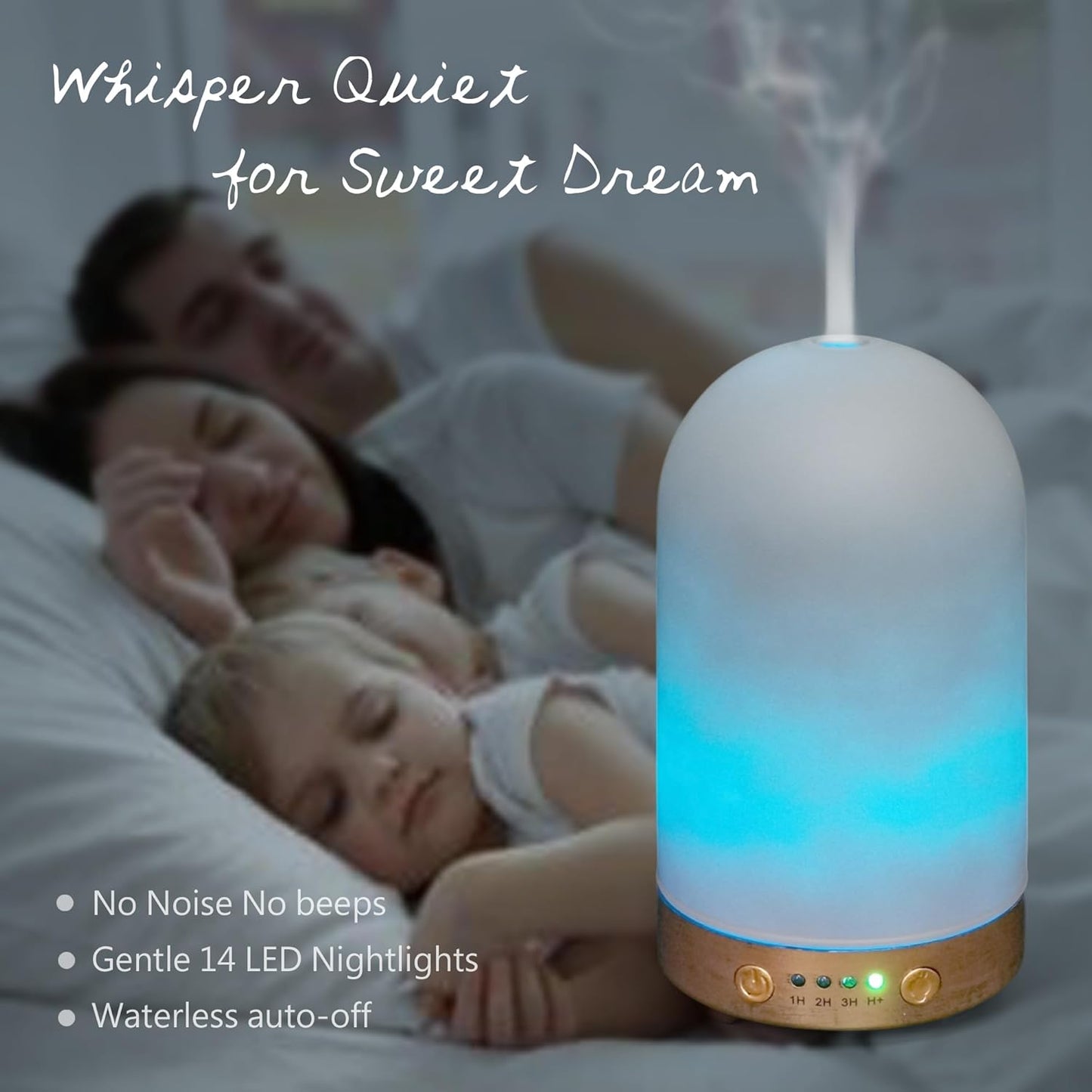 Earnest Living Essential Oil Diffusers for Essential Oils 100 ml Ultrasonic Diffusers 4 Timers Night Lights and Auto Off Function Home Office Aromatherapy Diffusers for Essential Oils