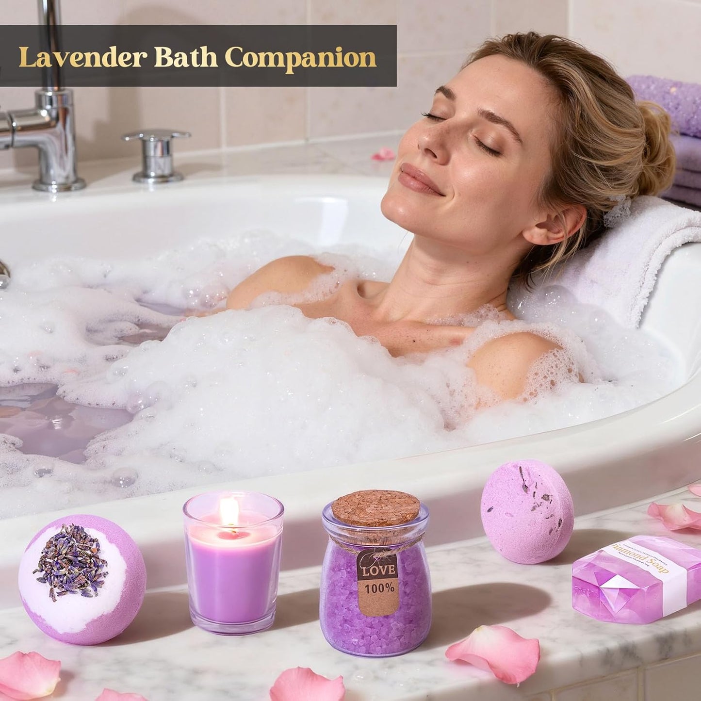 Self Care Gifts Get Well Soon Gift Baskets for Women, Christmas Birthday Gifts for Womens, Inspirational Lavender Relaxing Spa Care Package Thinking of You Gift Set for Mom Wife Her Friends Sister