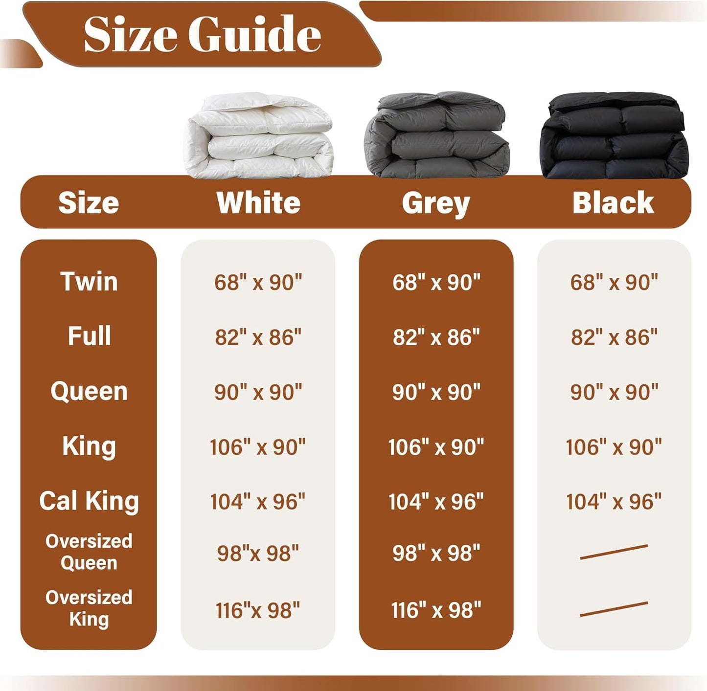 Cosybay King Size Feather Down Fiber Comforter - All Season Black 100% Cotton Duvet Insert - Luxury Medium Warmth Hotel Bedding Comforter, Fluffy and Cozy -King 106 x 90 Inch