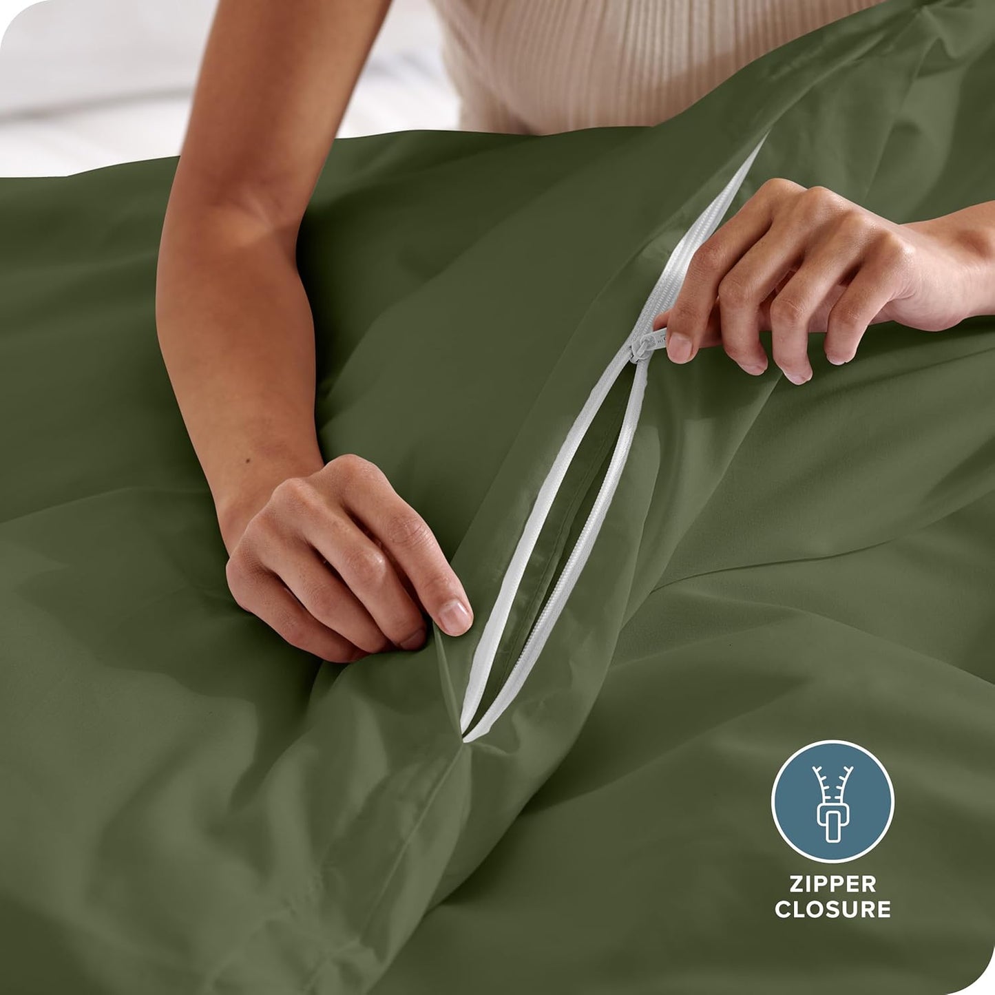 Bare Home Bedding Duvet Cover King Size - Premium 1800 Super Soft Collection - Lightweight, Cooling - Soft Breathable Bedding Duvet Cover (King, Cypress)