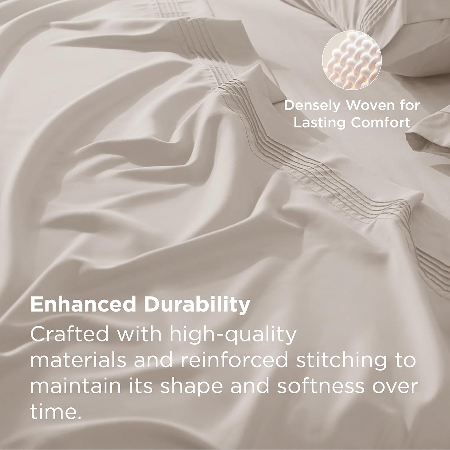 Bedsure Deep Pocket King Sheet Set - Fits Mattresses Up to 21 Inches Thick - 4 Piece GentleSoft Bed Sheets, Moisture Wicking, Soft & Cooling Bedsheet & Pillowcases, Easy & Secure Fit, Linen