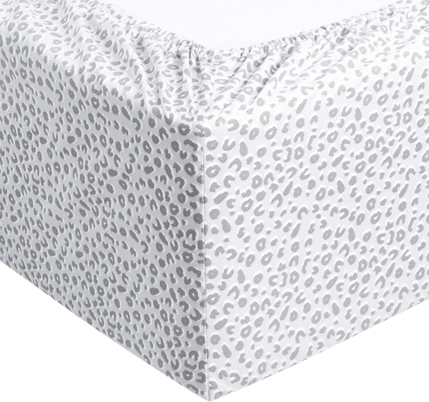 Amazon Basics Lightweight Super Soft Easy Care Wrinkle Free Microfiber 3 Piece Bed Sheet Set with 14-Inch Deep Pockets, Twin, Gray Cheetah, Printed, Kids, Men & Women Bedding