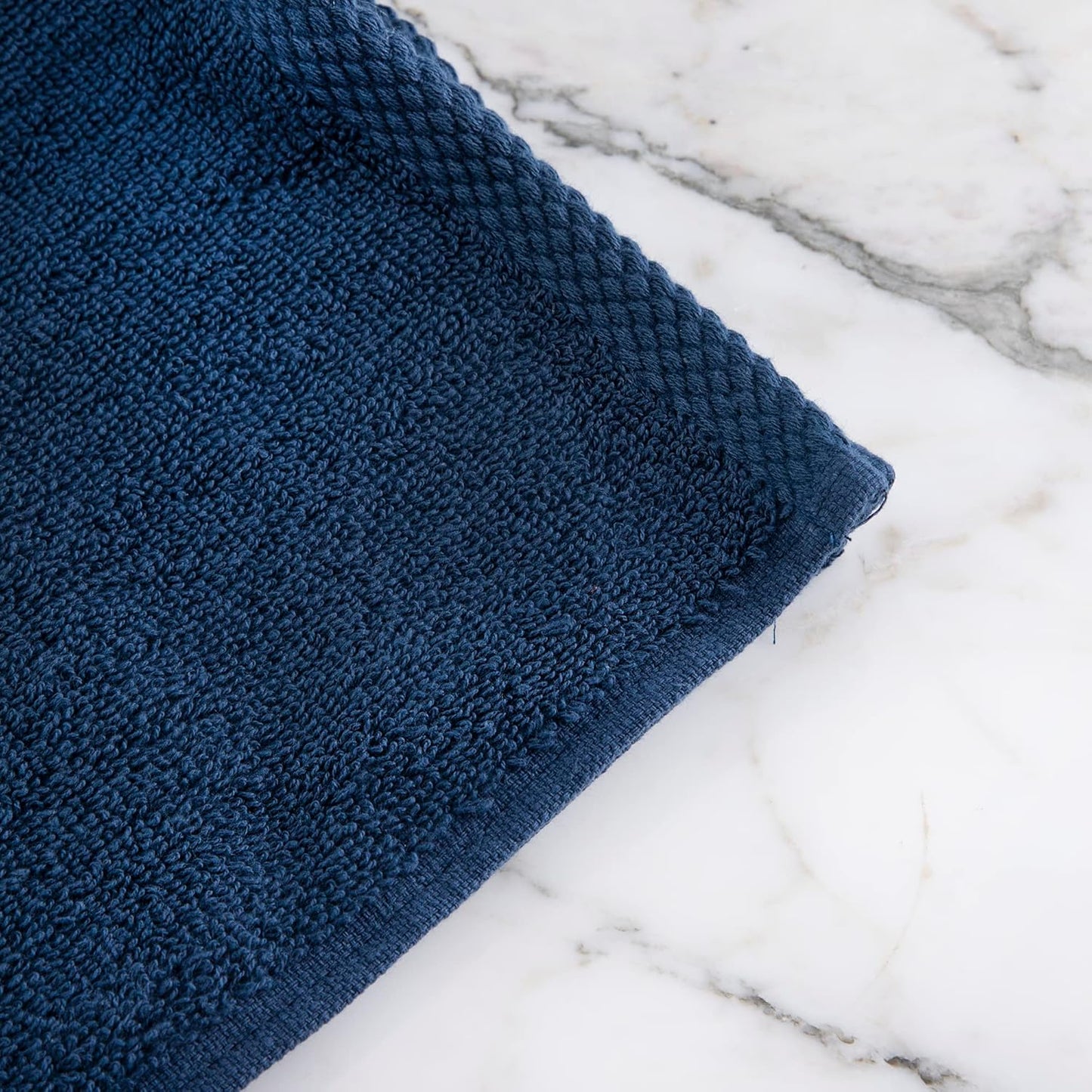 Rae Dunn Hand Towels, Embroidered Decorative Hand Towel for Kitchen and Bathroom, 100% Cotton, Navy- Fresh, Clean, 16"x 28"