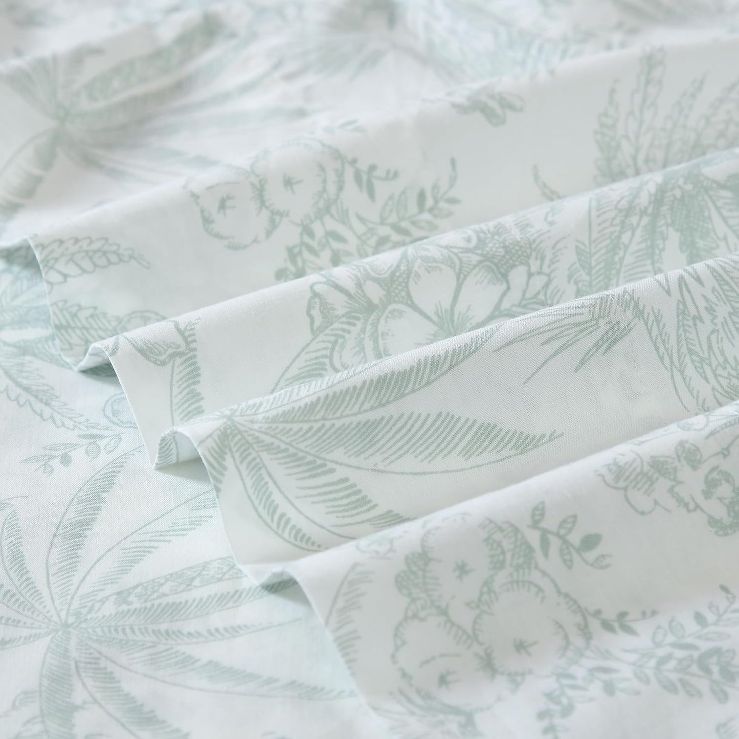 Tommy Bahama - King Sheets, Cotton Percale Bedding Set, Crisp & Cool, Stylish Bedding Set (Pen and Ink Palm Green, King)