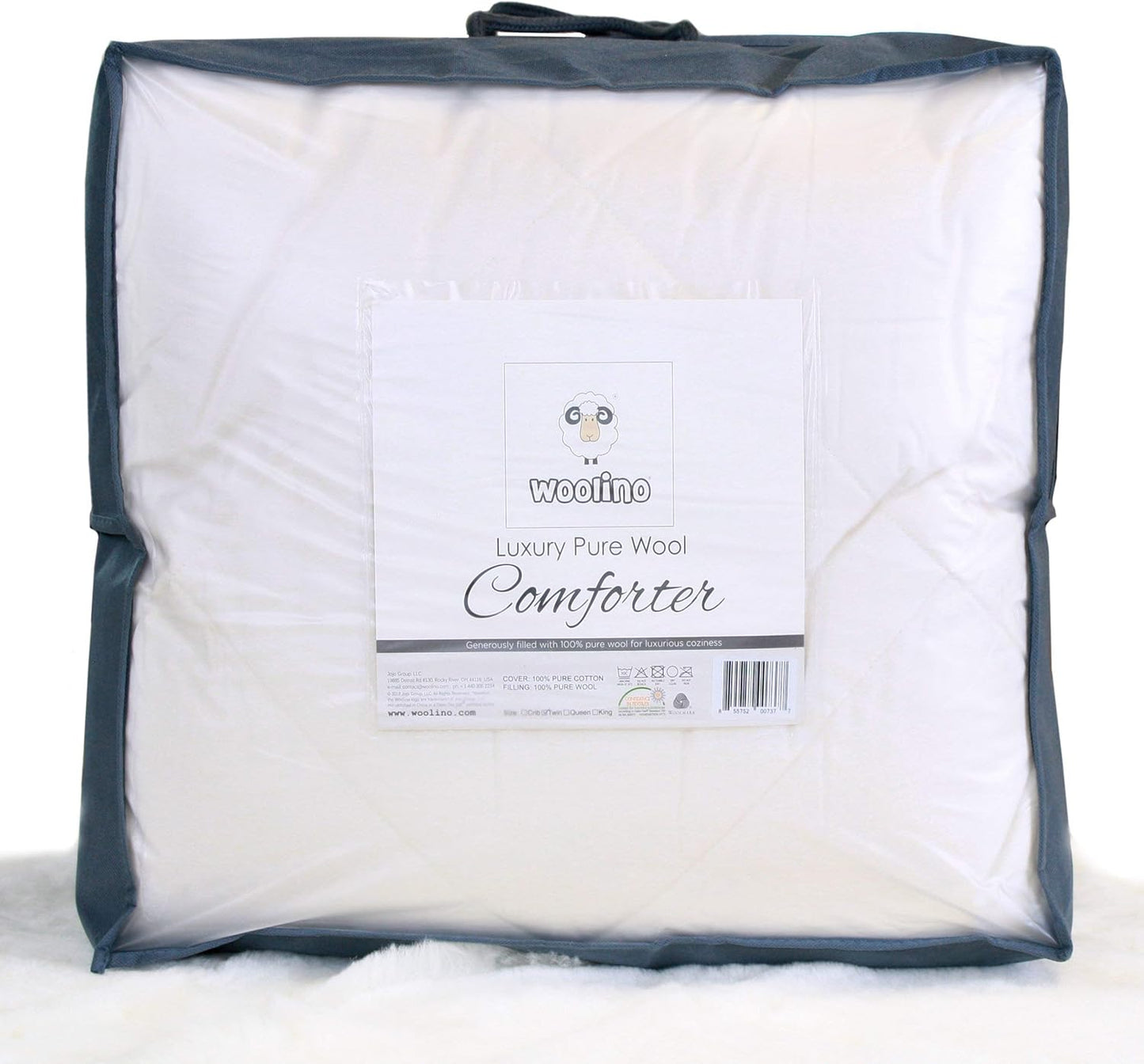 Woolino Premium Australian Wool Duvet Insert Bed Comforter, Mid-Weight Wool Comforter, Washable, Twin