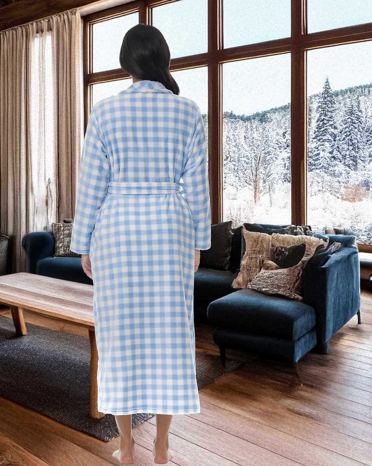 Alexander Del Rossa Plush Robe for Women, Long Fleece Winter Bath Robe, Plus Size