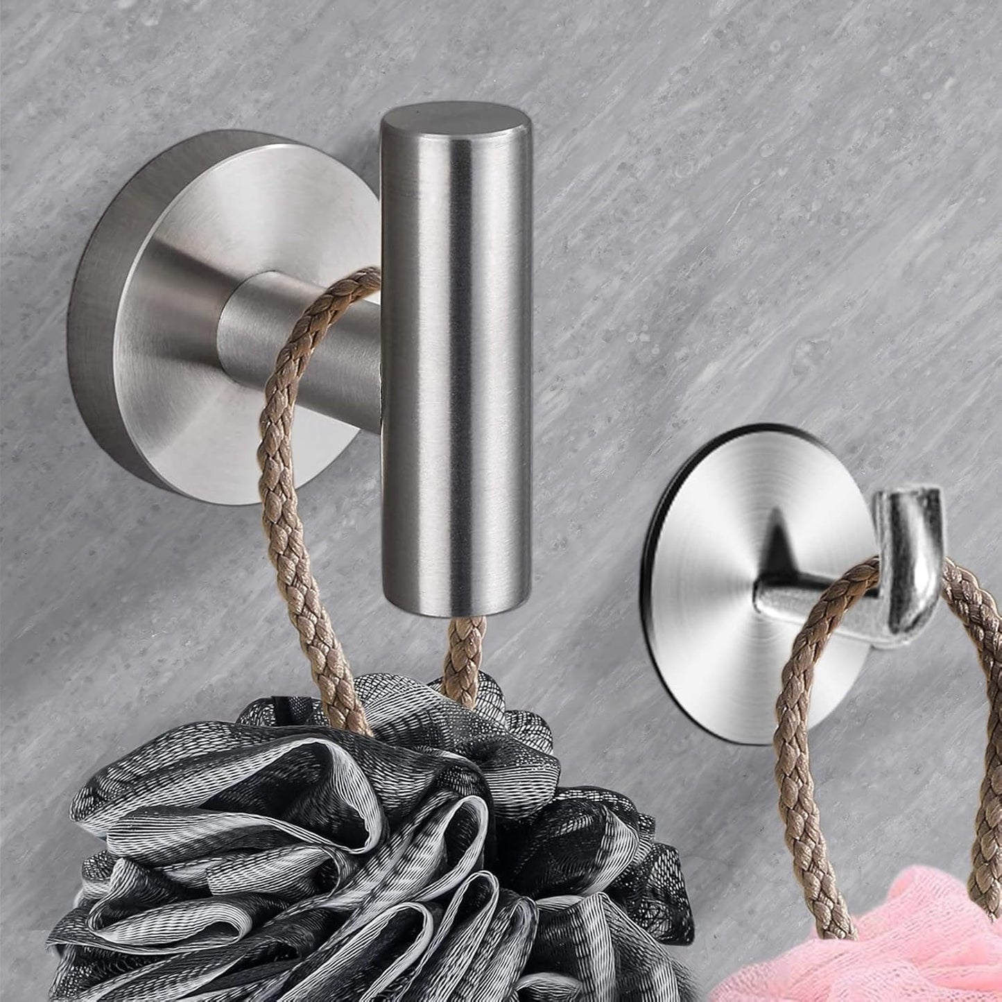 8 Pieces Bathroom Towel Rack Set, Includes 2PCS 23.6 inch Towel bar, 2PCStowel Hook, 2 PCS Towel Ring, 2PCS Toilet Paper Holder-Brushed Nickel Bathroom Accessories Sets