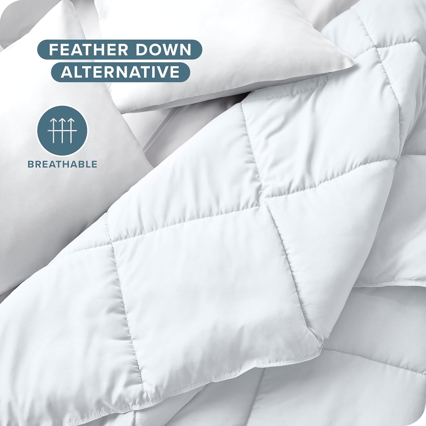 Bare Home Duvet Insert Comforter - Oversized King - Goose Down Alternative - Ultra-Soft - Premium 1800 Series - All Season Warmth - Bedding Comforter (Oversized King, White)