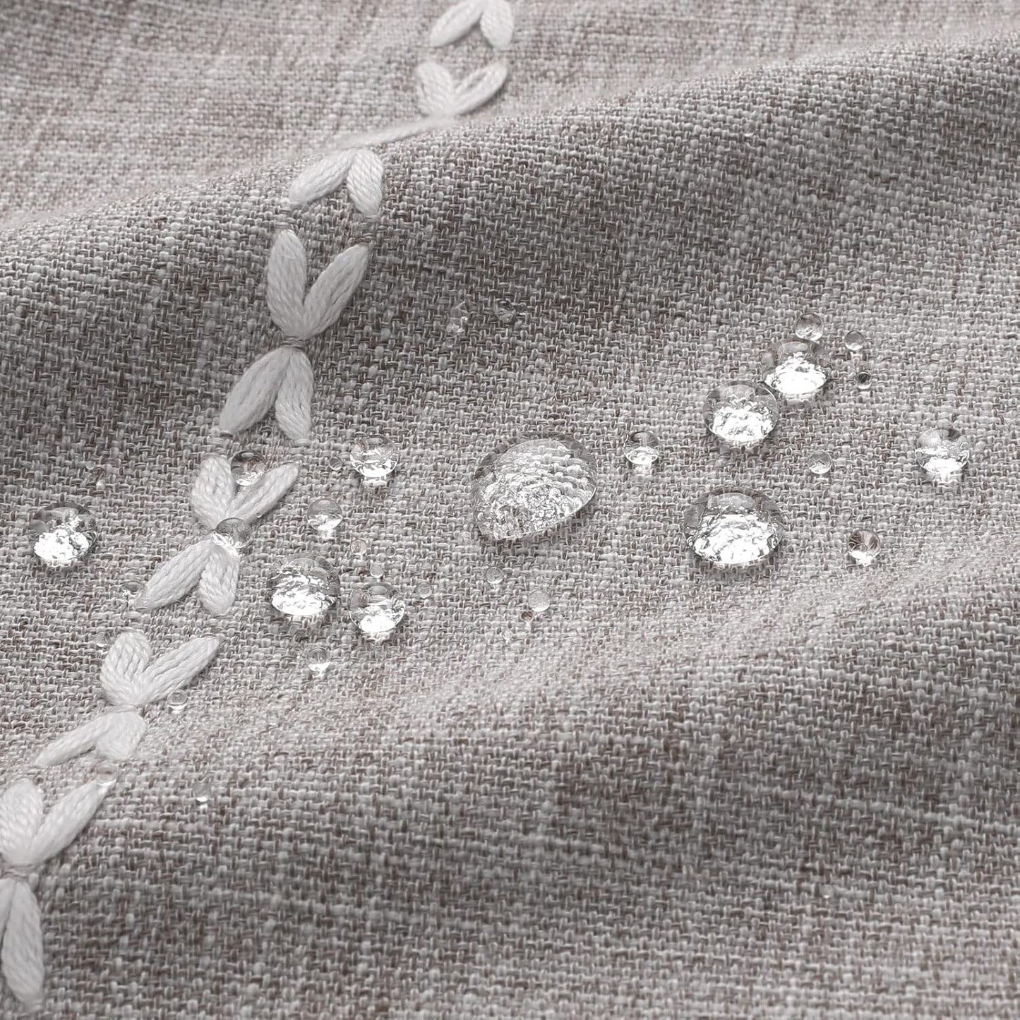 MitoVilla Boho Extra Long Shower Curtain 72 x 96, Grey Modern Farmhouse 96 inch XL Polyester Linen Texture Tassel Fabric Shower Curtain Set with Hooks for Cottagecore Country Bathroom Decor,Grey