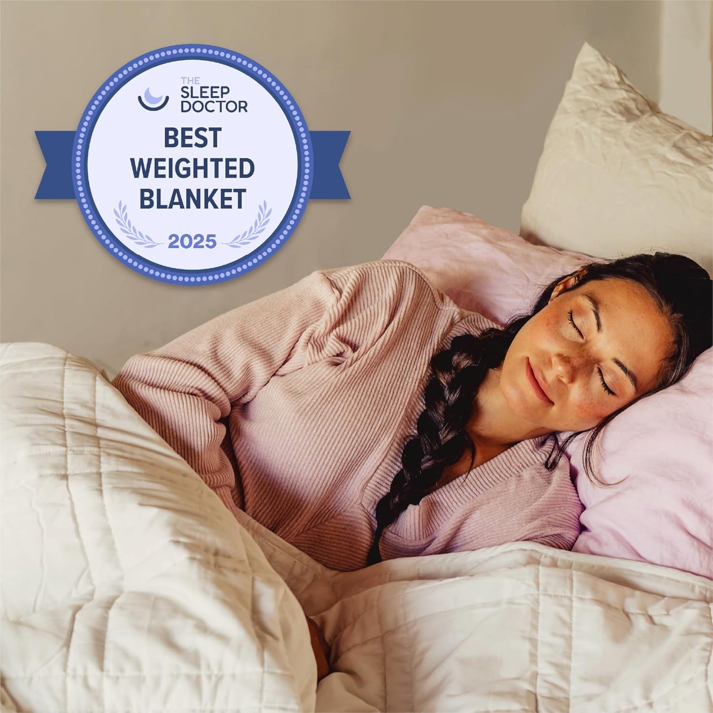 Baloo Weighted Blanket for Adults 20 lb (Midnight, 60"x80") | Cool & 100% Cotton | Machine Washable & Dryer Safe | Glass Microbead Fill
