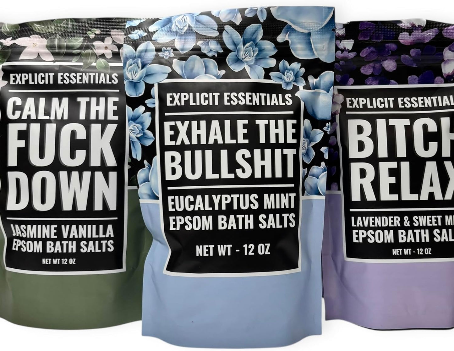 Calming Bath Salt Trio Gift Set Bundle for Women, Spa Gift Idea for Women