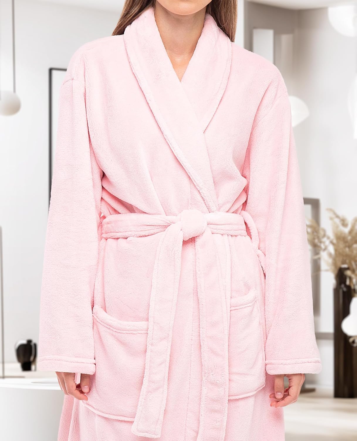 Alexander Del Rossa Plush Robe for Women, Long Fleece Winter Bath Robe, Plus Size