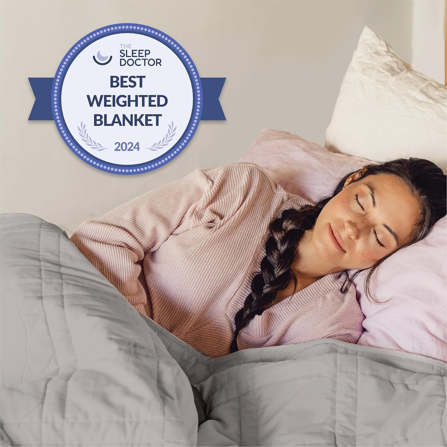 Baloo Weighted Blanket for Adults 12 lb Throw (Silver Sage, 42"x72") | Cool & 100% Cotton | Machine Washable & Dryer Safe | Glass Microbead Fill