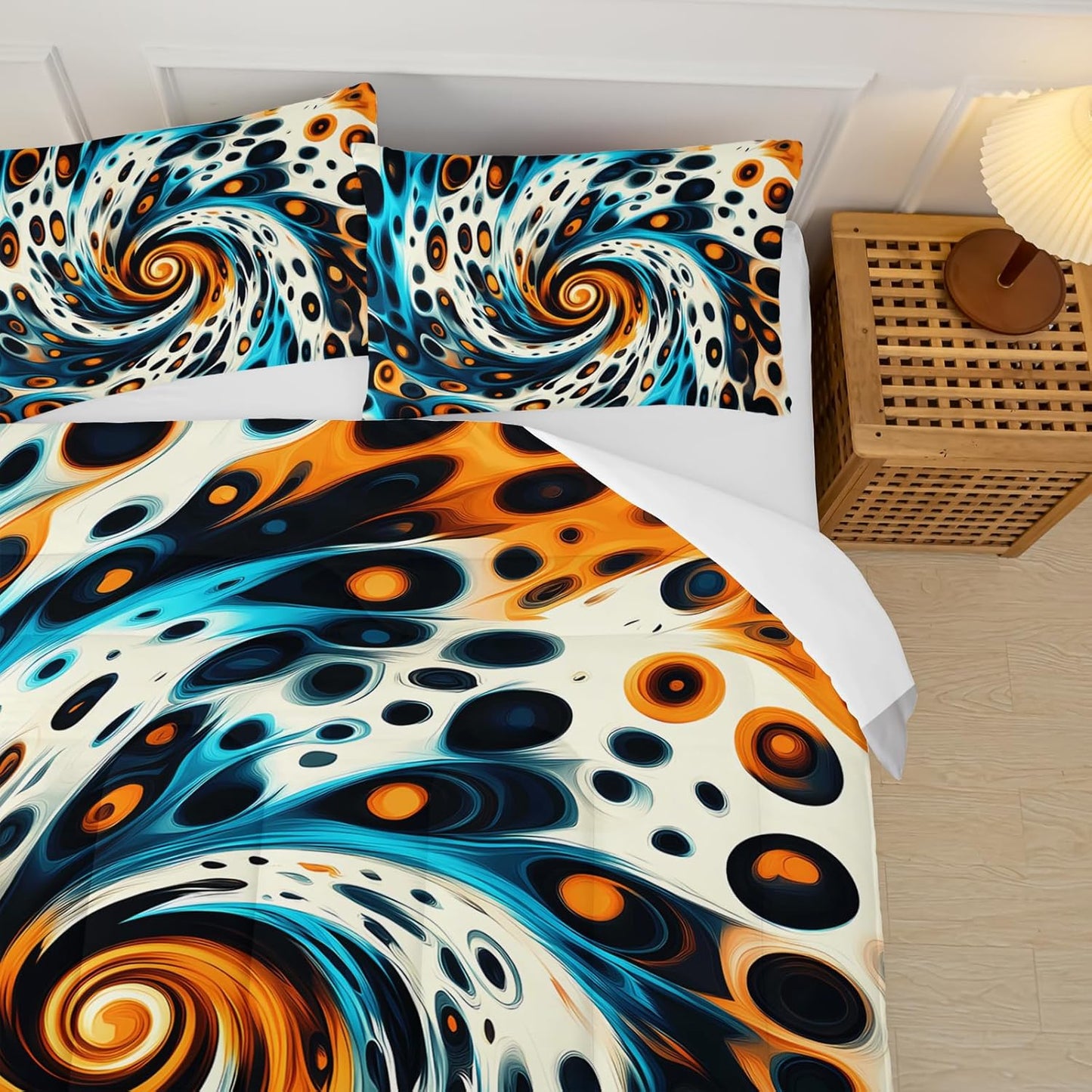 Leopard Print Geome Comforter Set Full Size,Leopard Print Bedding Set Full