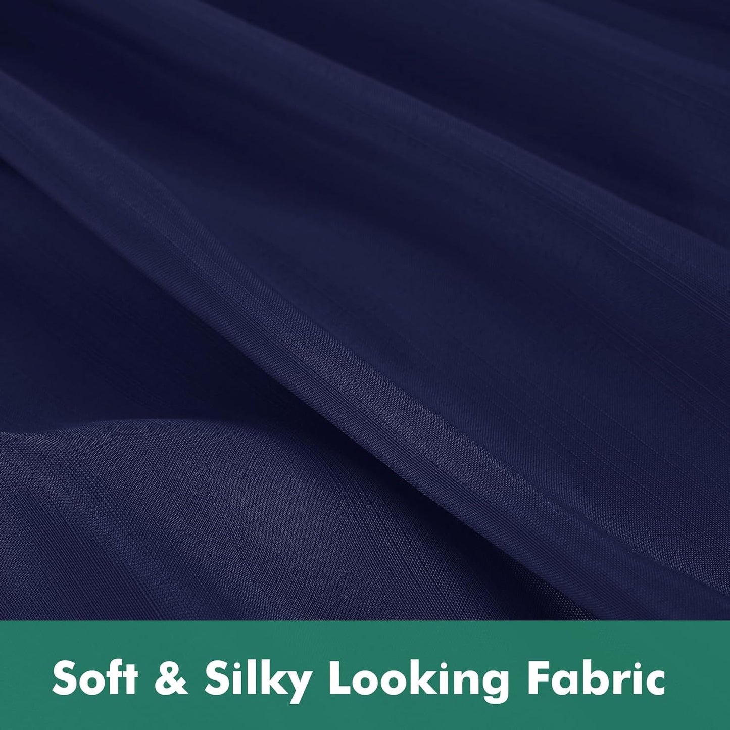 Biscaynebay Wrap Around Bed Skirts with Split Corners for Queen Beds 16" Drop, Navy Elastic Dust Ruffles Adjustable Easy Fit Wrinkle & Fade Resistant Silky Luxurious Fabric Machine Washable