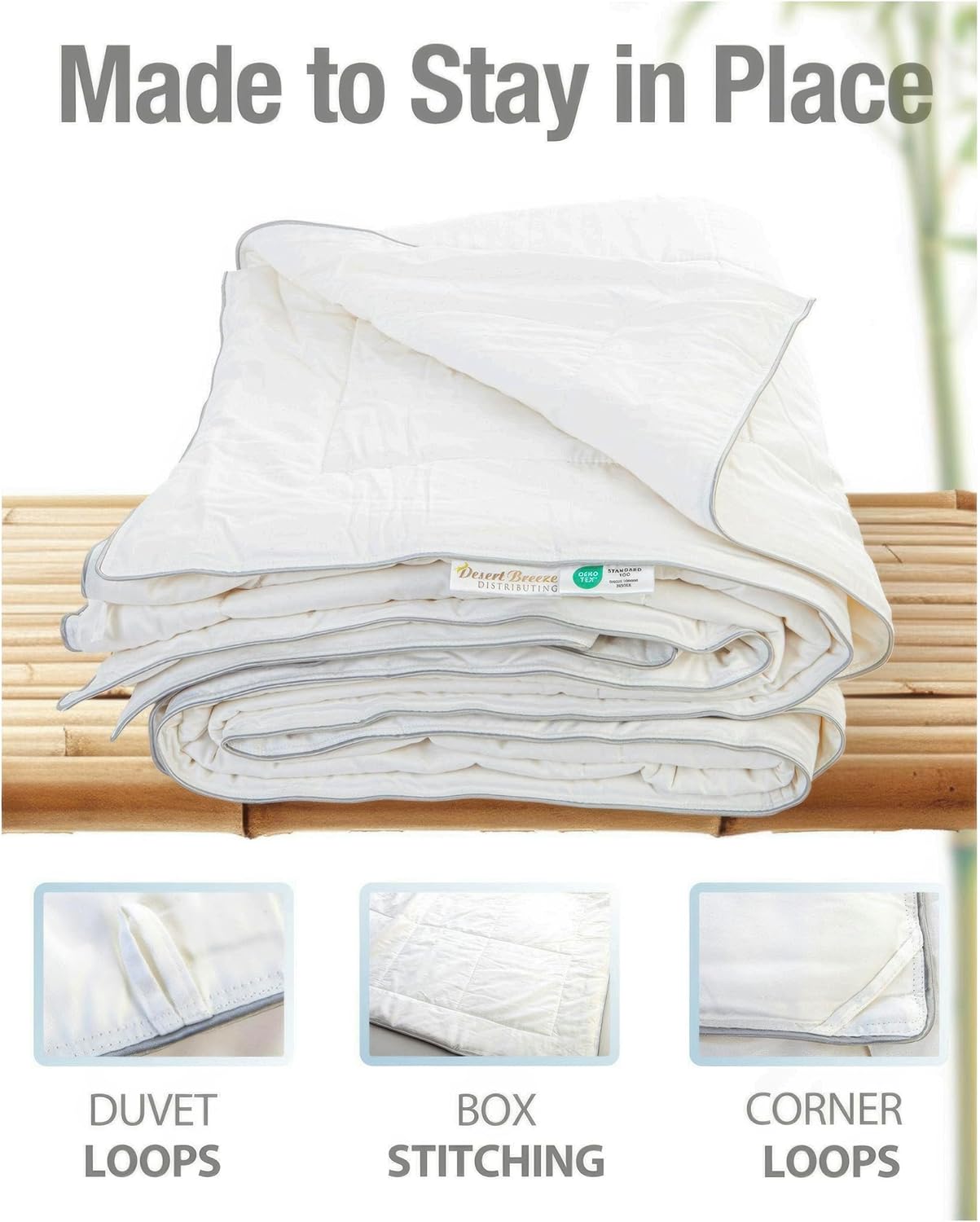 Cooling Comforter, Duvet Insert Queen Size - 100% Viscose from Bamboo Fill, with Viscose from Bamboo-Cotton Cover, Lightweight Comforter for Hot Sleepers, Breathable, Cooling