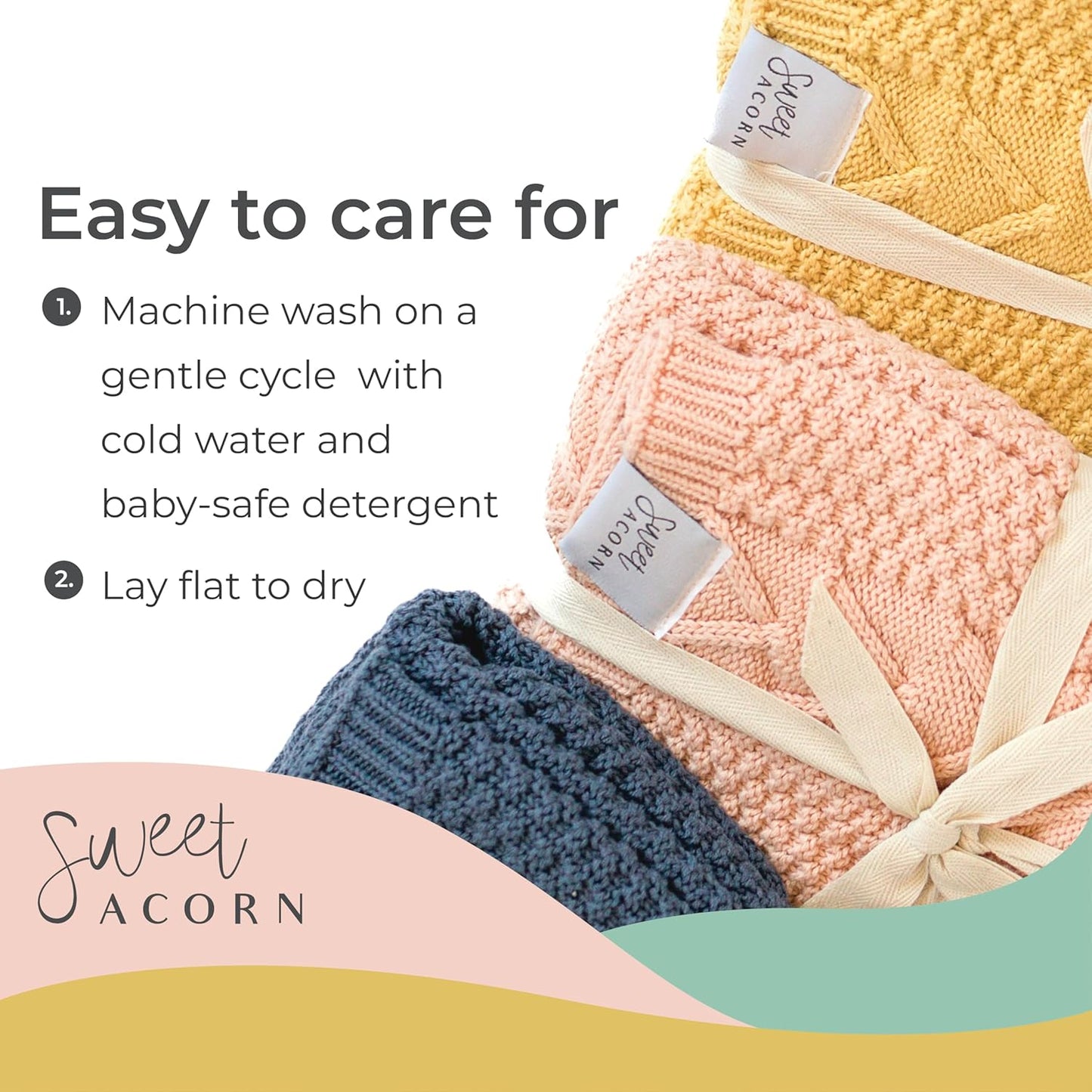 Knit Baby Blanket in Cable Pattern, Organic Cotton Blankets for Crib or Stroller, Receiving Blankets - Dahlia Pink
