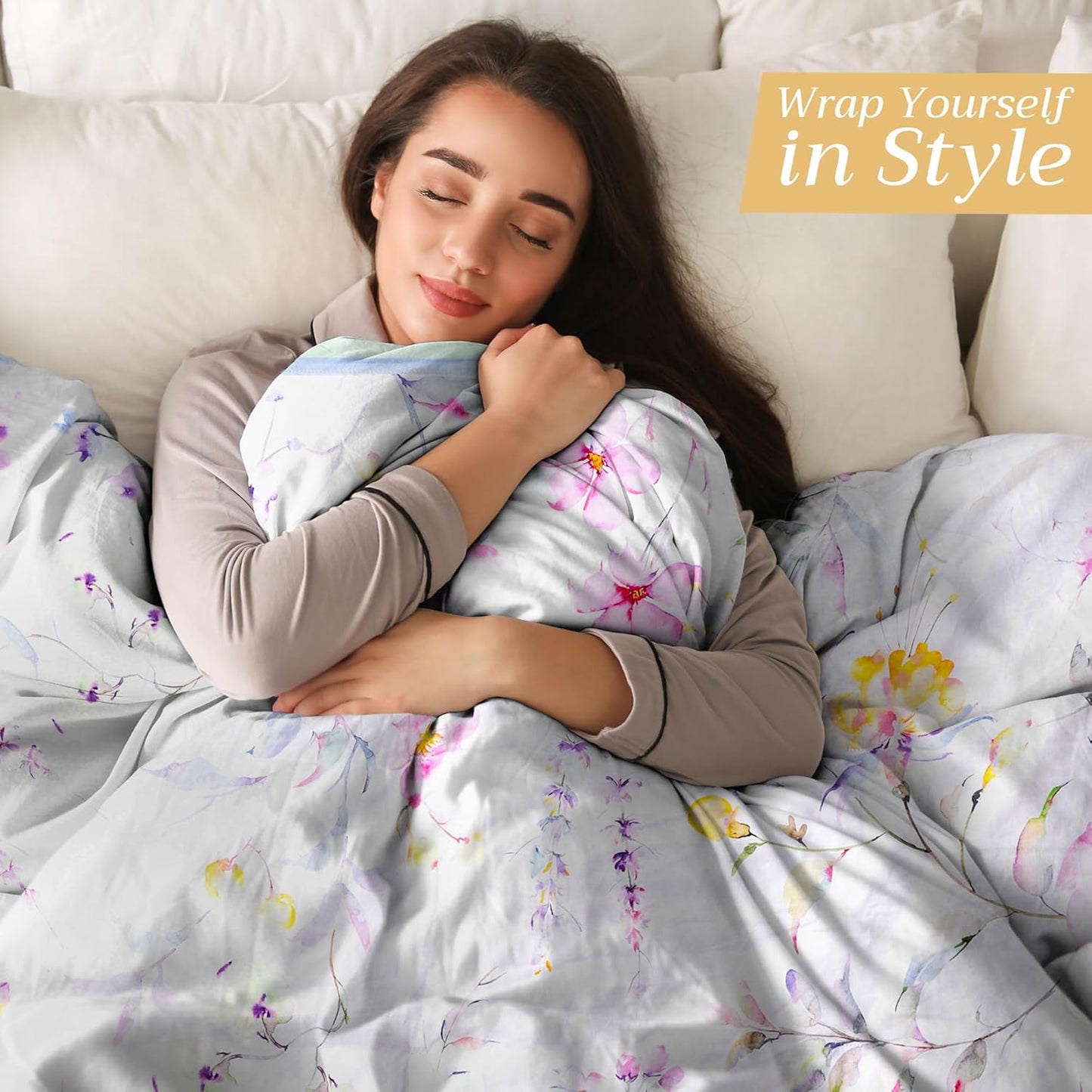Maison d' Hermine Throw Blanket for Couch Lightweight Soft Warm Breathable Cotton Throw Blankets for Bed Girls Boys Women Men Gifts Sofa Travel Living Room Chair Bedding (50"x60", Summer Floral)