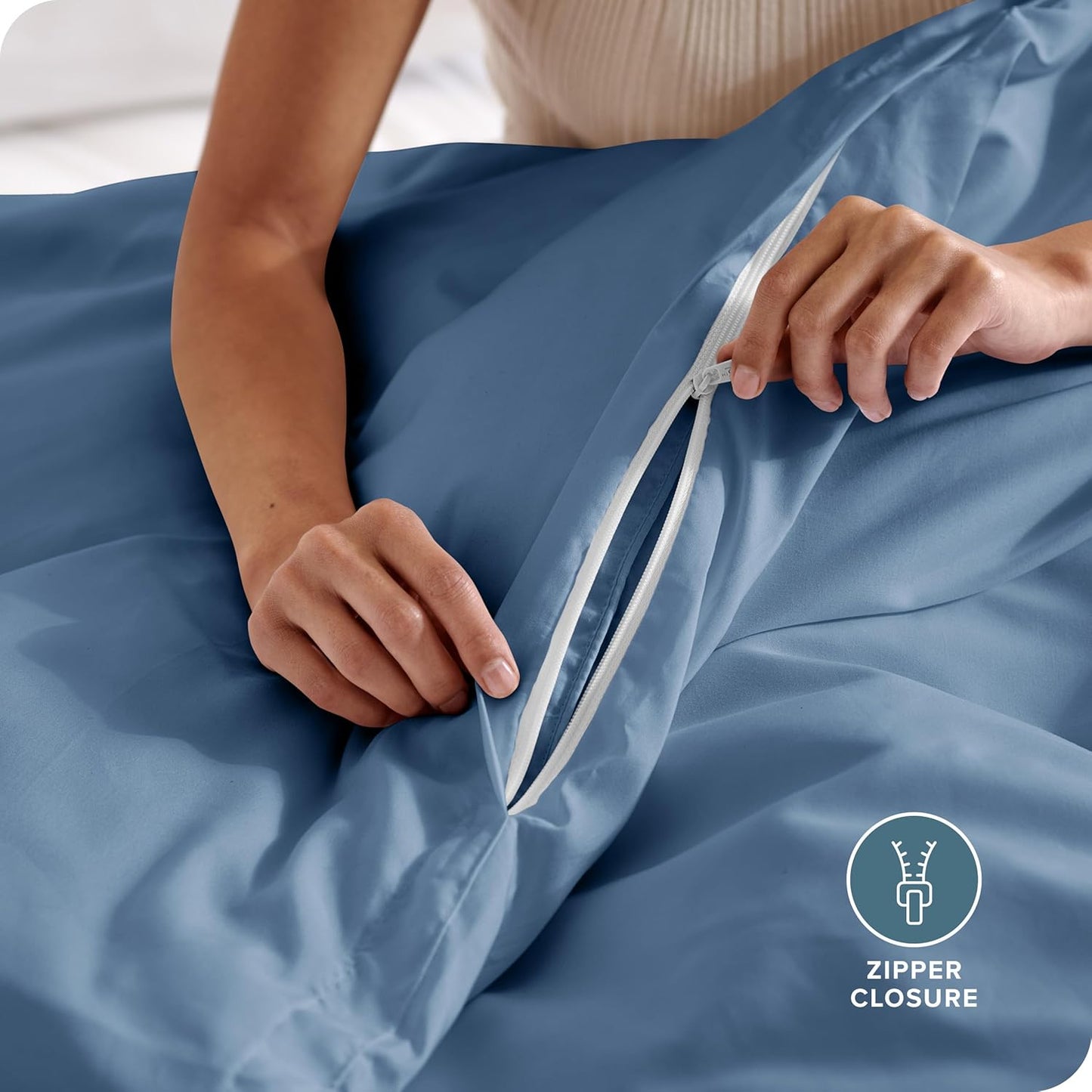 Bare Home Bedding Duvet Cover Extra Long Size - Premium 1800 Super Soft - Lightweight, Cooling Duvet Cover - Soft Breathable Bedding (Twin/Twin XL, Coronet Blue)