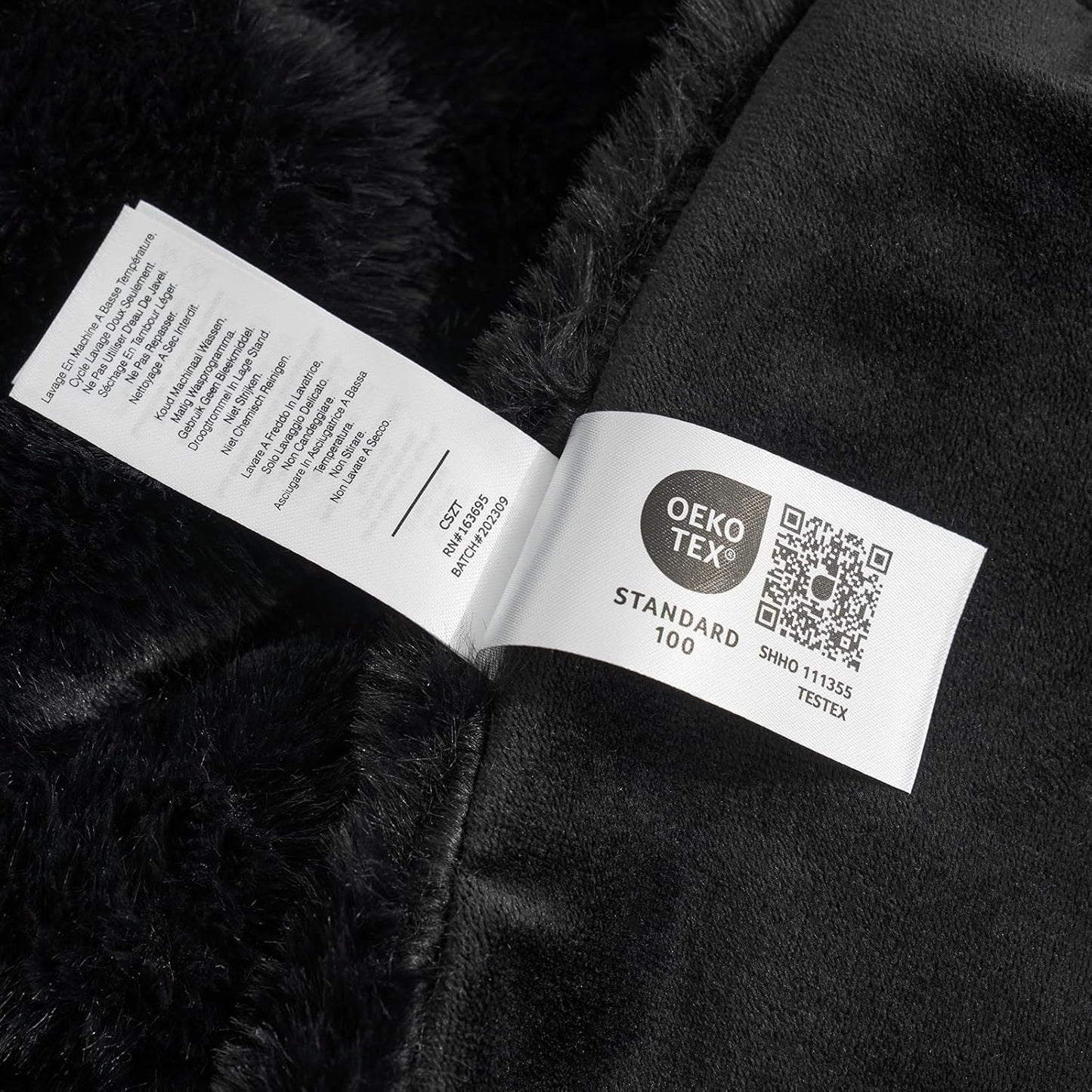 Cozy Bliss Faux Fur Throw Blanket for Couch, Cozy Warm Plush Striped Blanket for Sofa Bedroom Living Room, 60 * 80 Inches Black