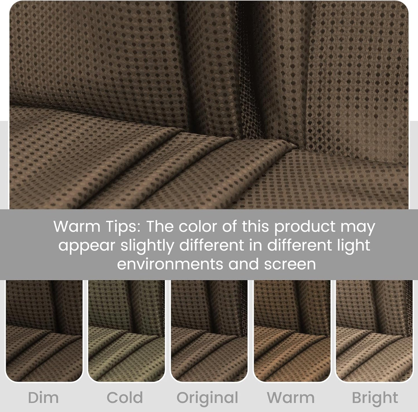No Hook Shower Curtain with Snap in Liner Set Waffle Shower Curtain for Bathroom Hotel Style Fabric Waterproof Inner Liner,71" W x 74" H, Brown