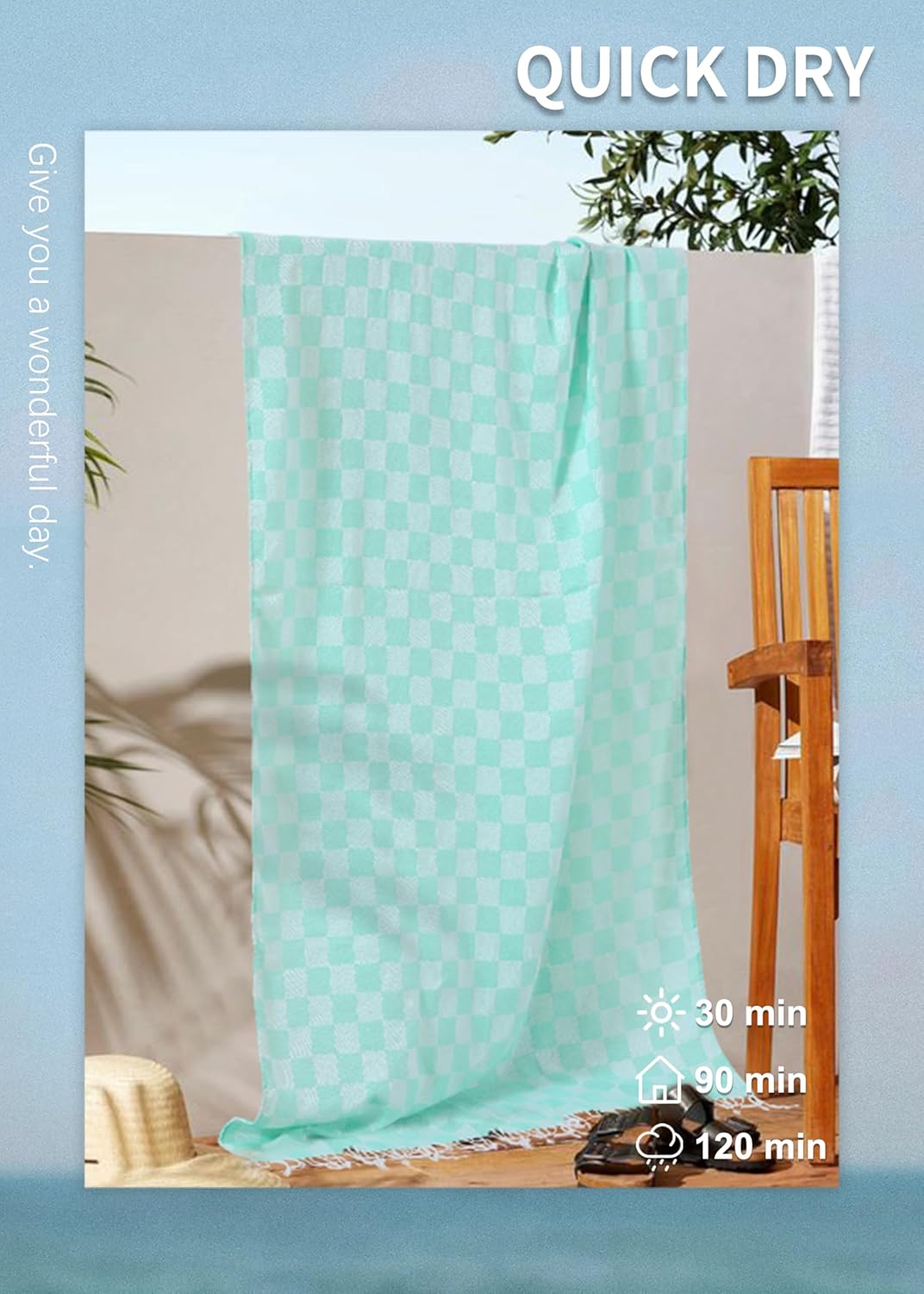 6 Packs Turkish Beach Towel Blanket Set Pool Bath Towels Bulk Multipack Travel Sand Free Quick Dry Extra Large Oversized Cute Big Cotton Soft Lightweight Compact Checkered Proof Cloud Men Women Adult